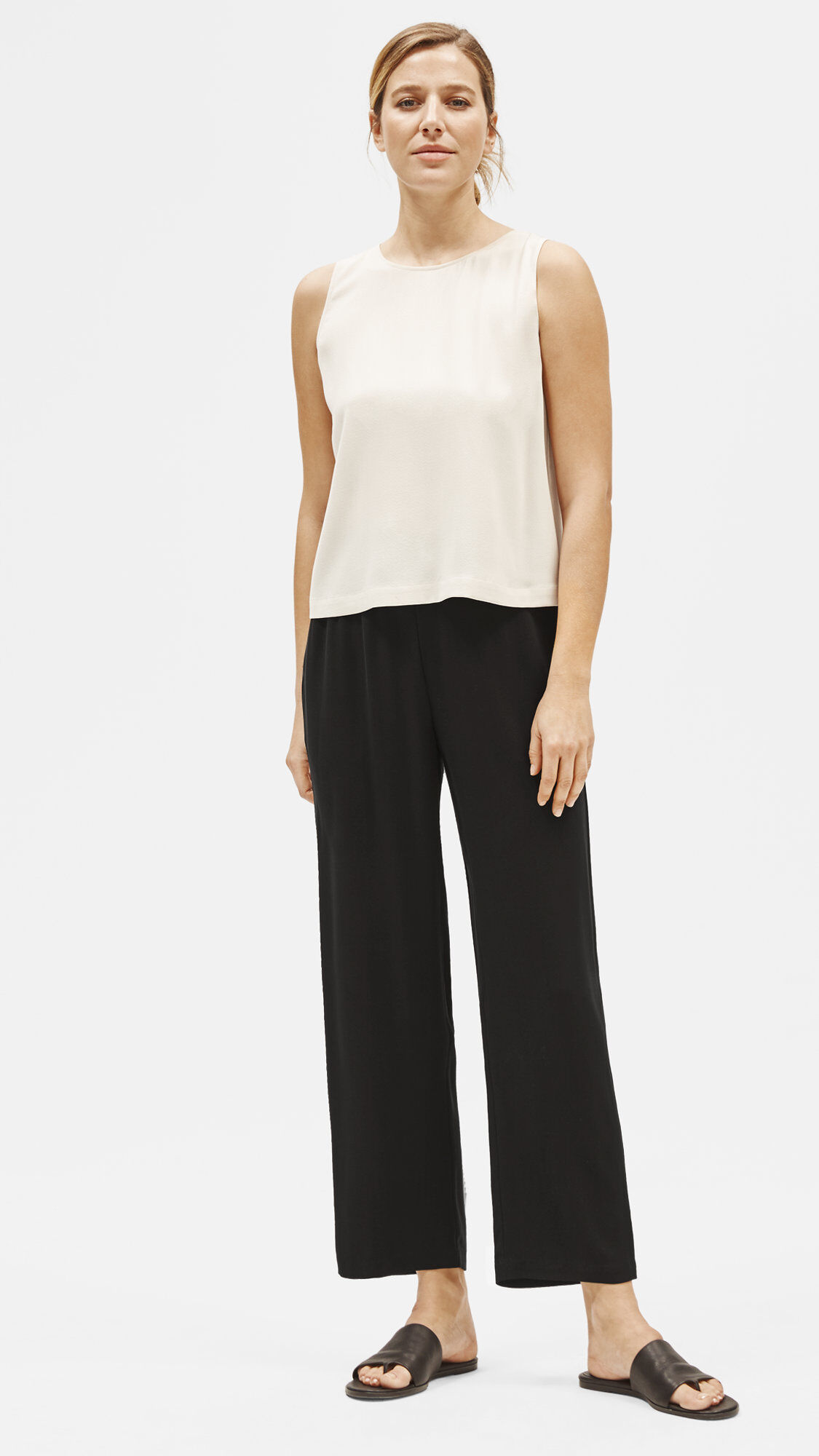 Silk Georgette Crepe Straight Pant