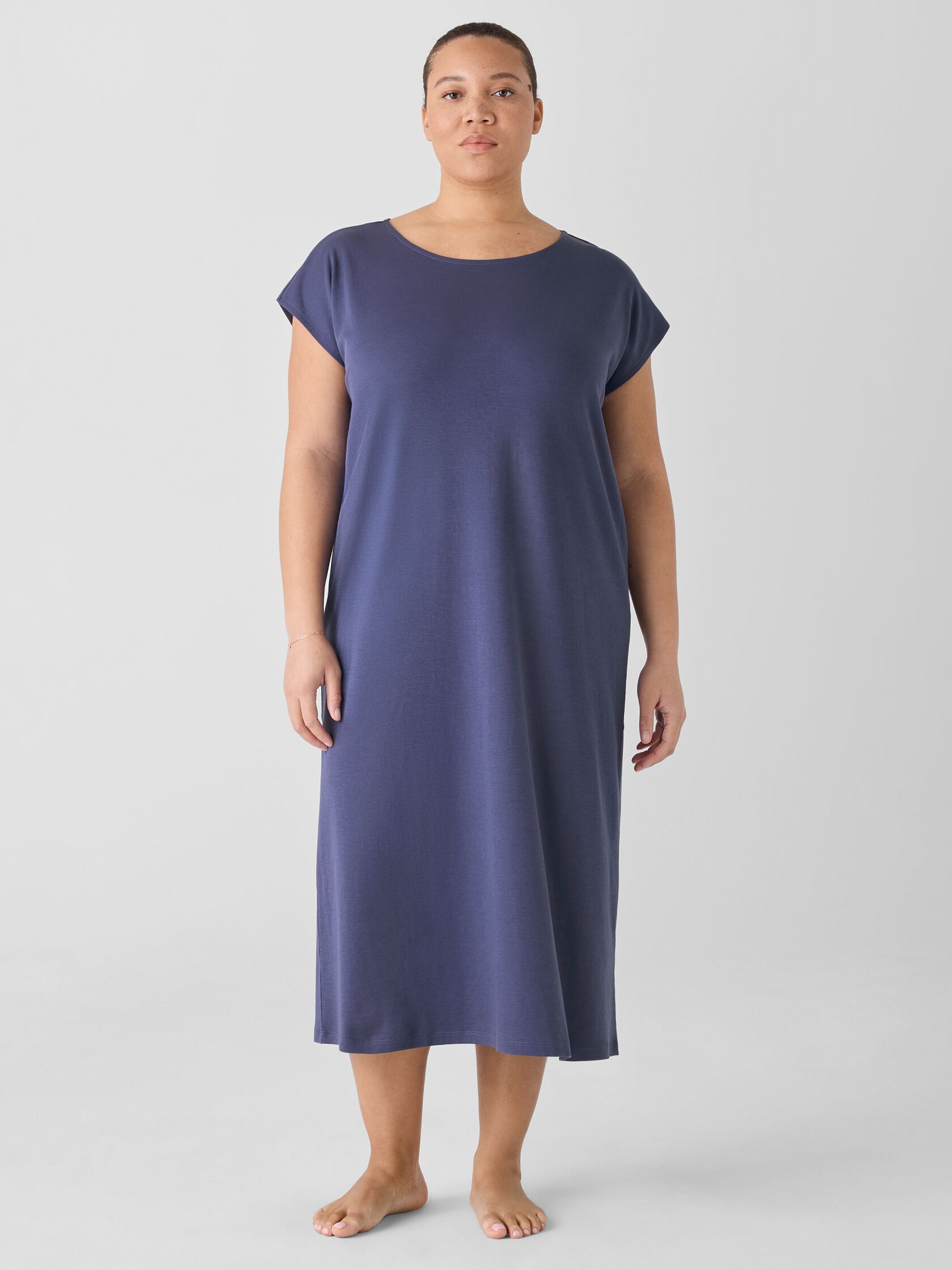 Organic Cotton Interlock Ballet Neck Sleep Dress