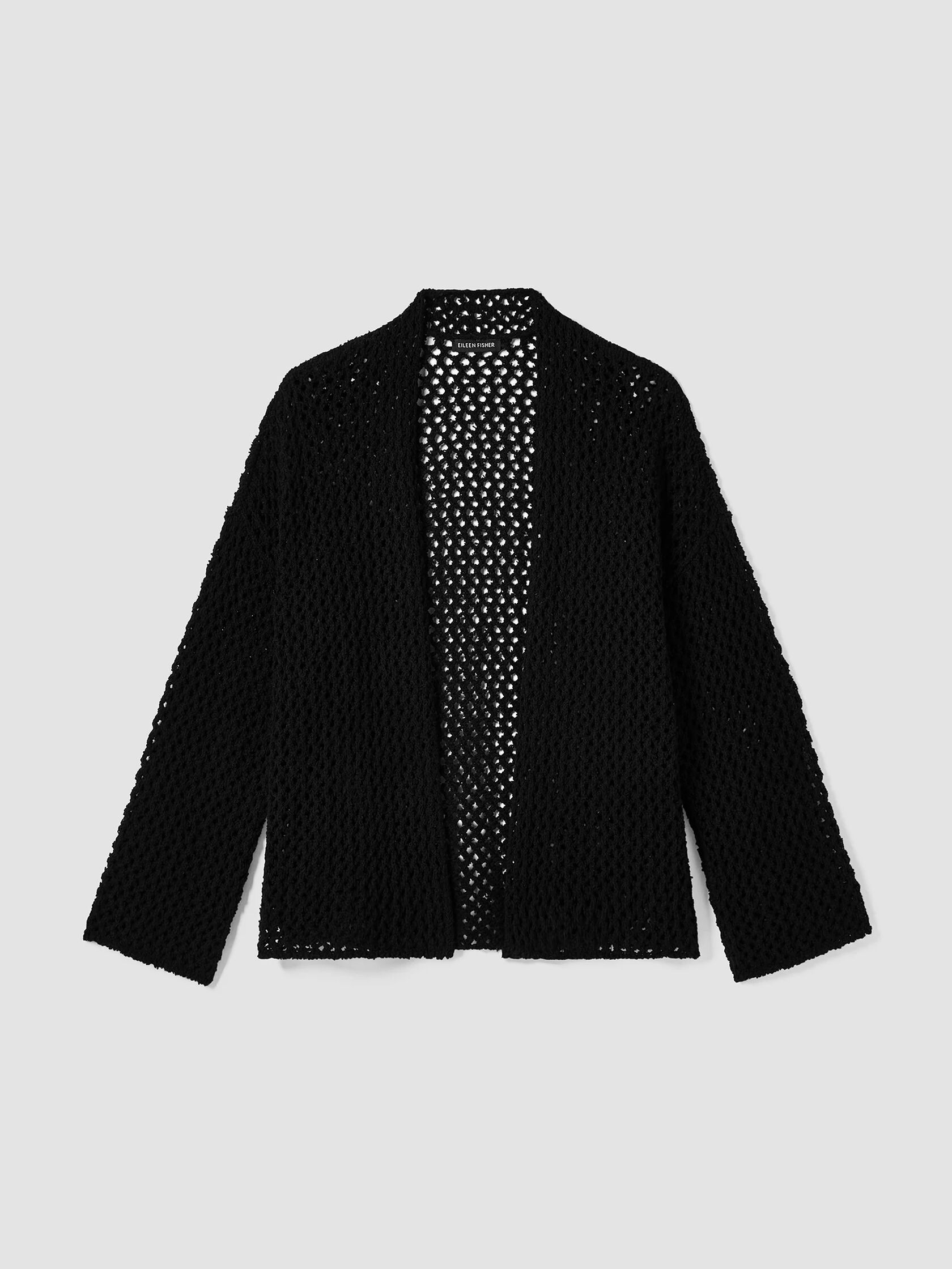 Peruvian Organic Cotton Boucle&nbsp;High Collar Cardigan