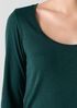 Ribbed Pima Cotton Blend Scoop Neck Top
