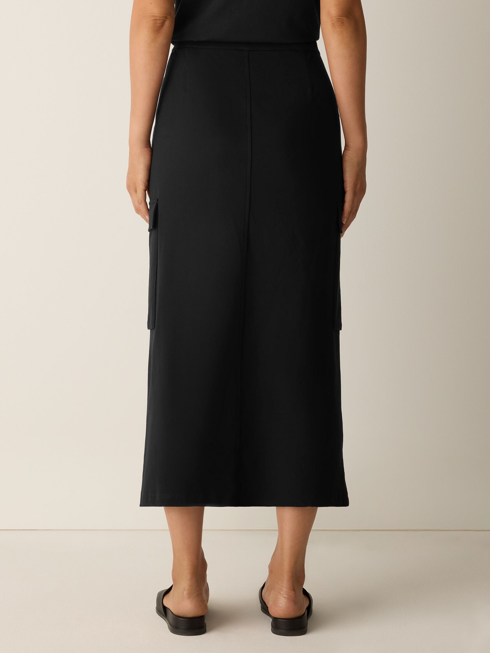 Pima Cotton Stretch Jersey Cargo Skirt