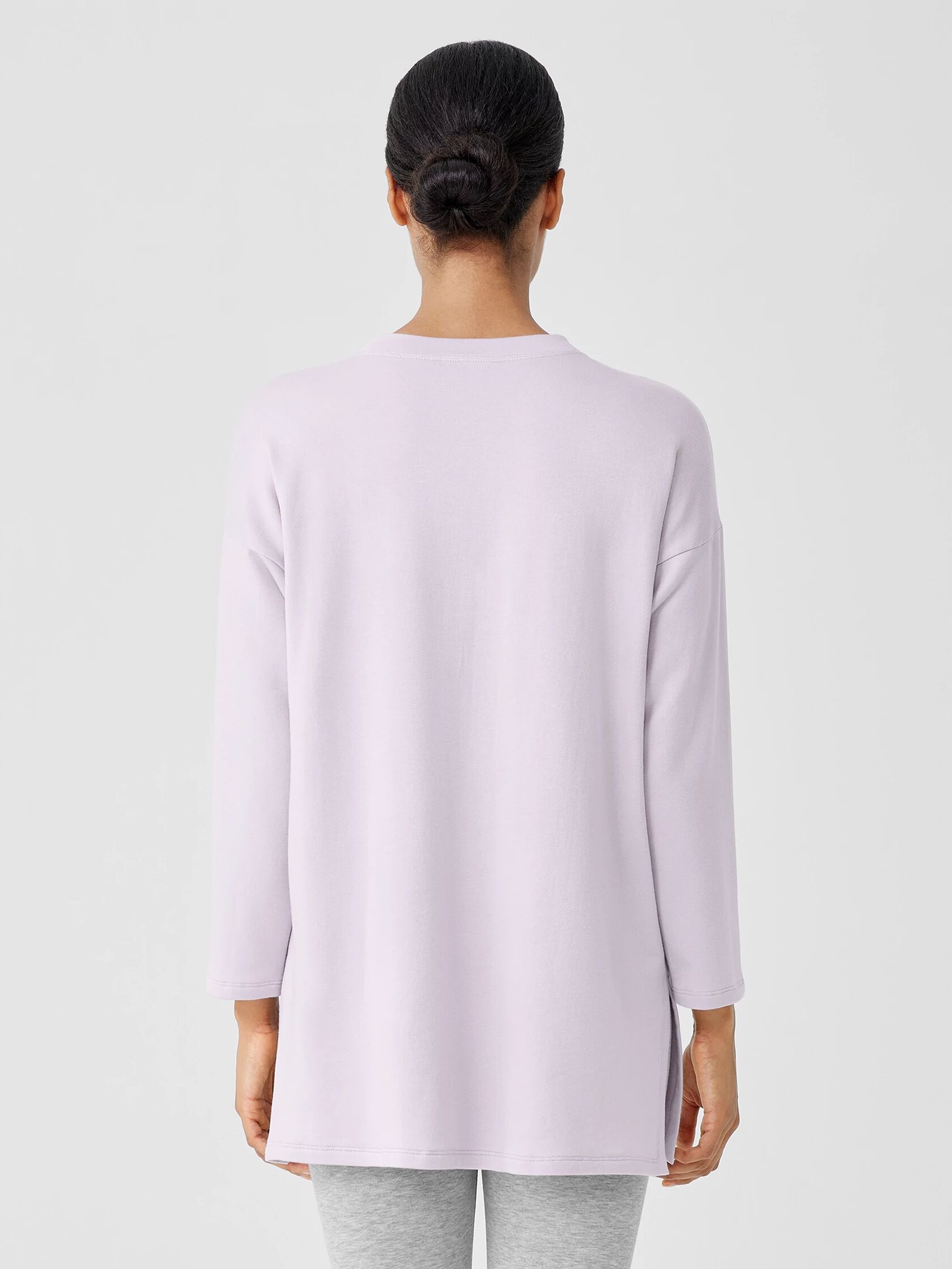 Cozy Brushed Terry Hug Crew Neck Long Top