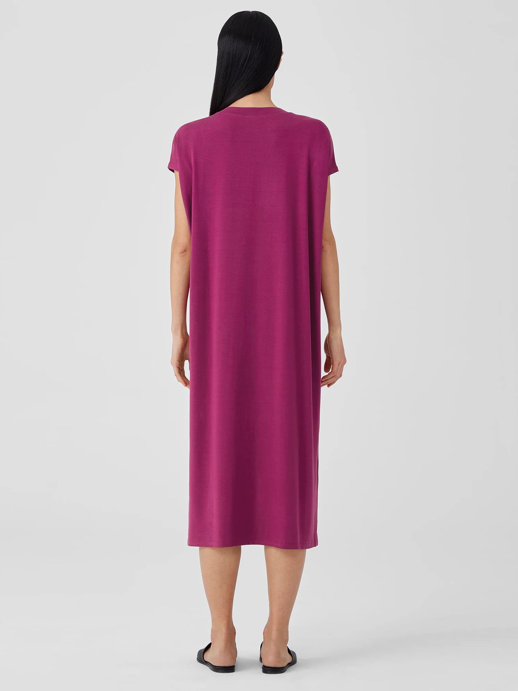 Viscose Jersey Crew Neck Dress
