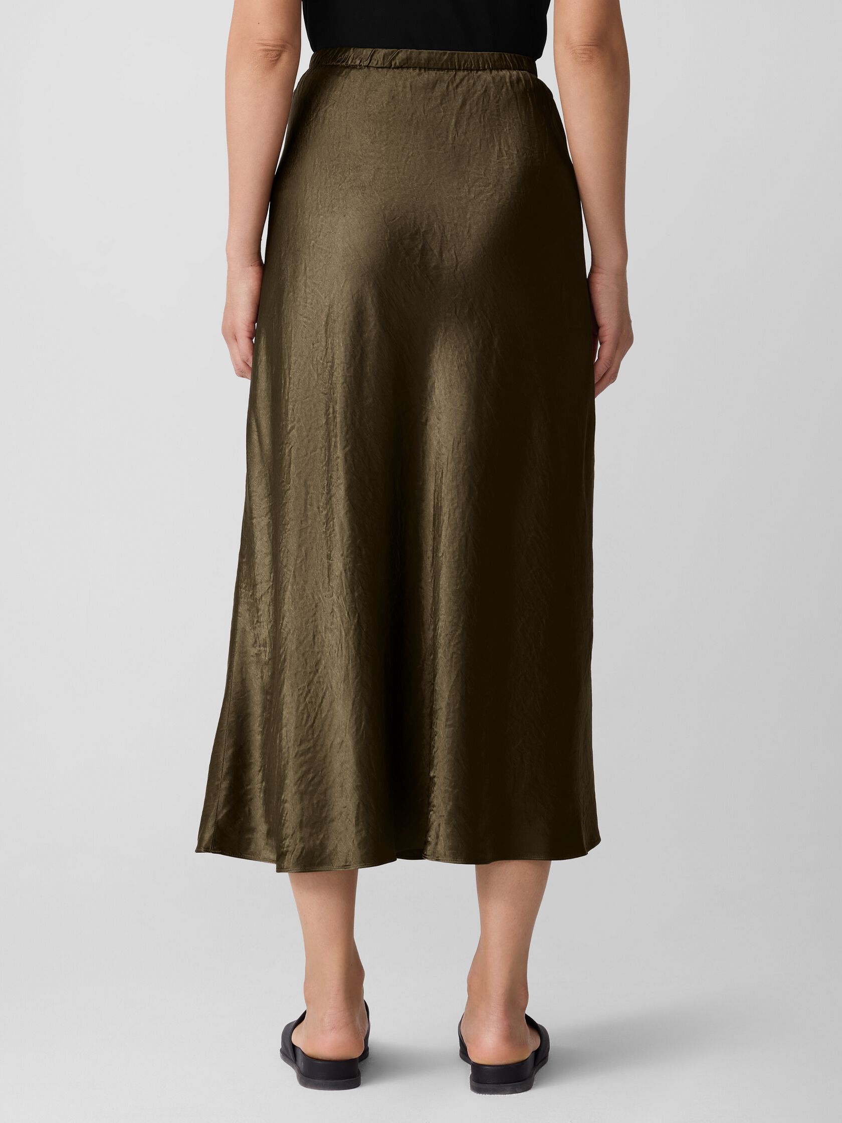 Textured Satin Slip Skirt