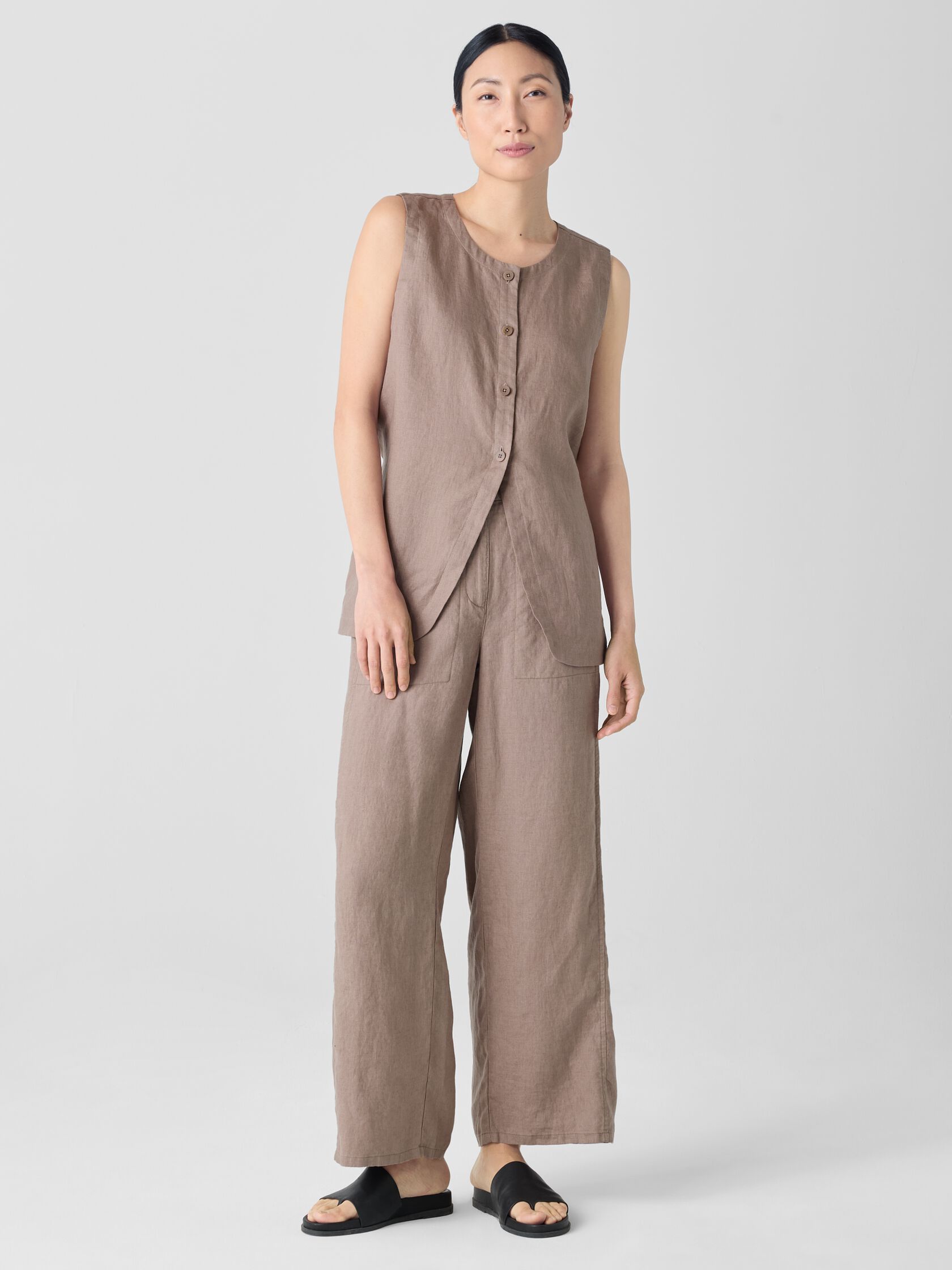 Organic Linen Wide-Leg Trouser Pant