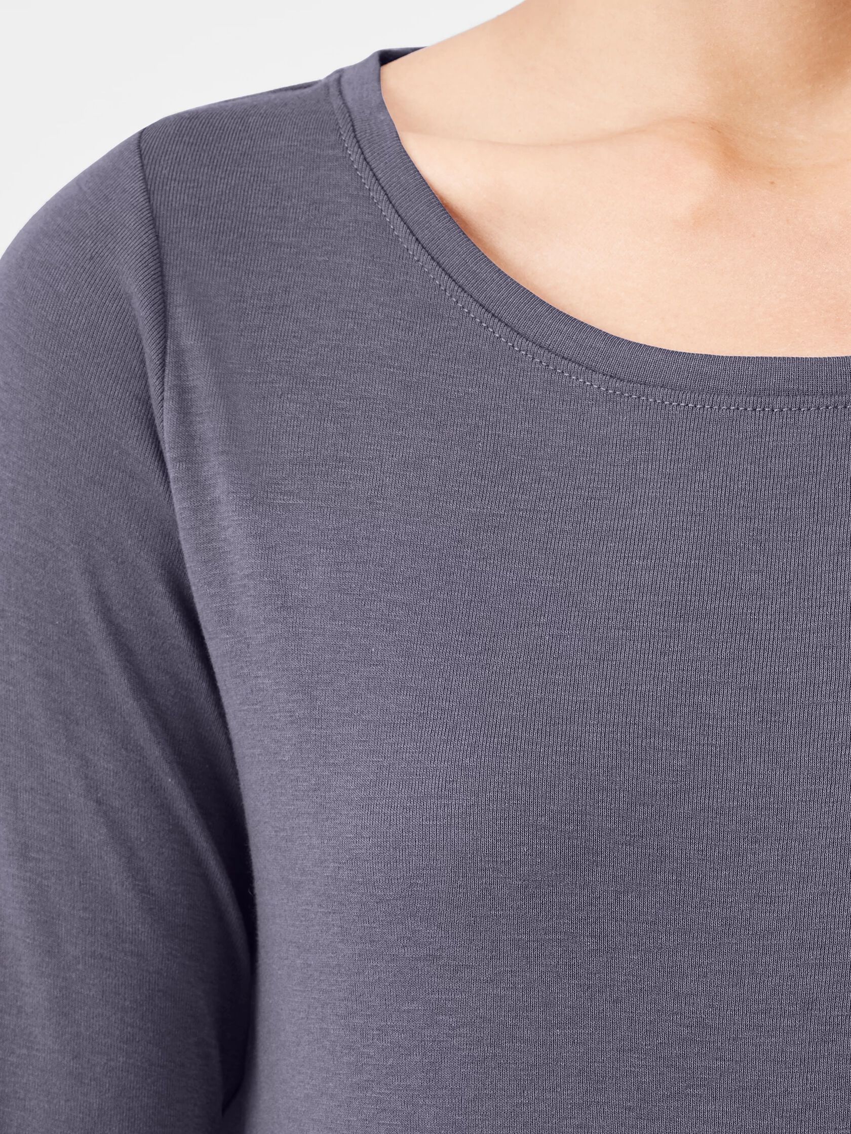 Pima Cotton Blend Scoop Neck Top