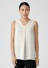 Silk Georgette Crepe Pleated Tank