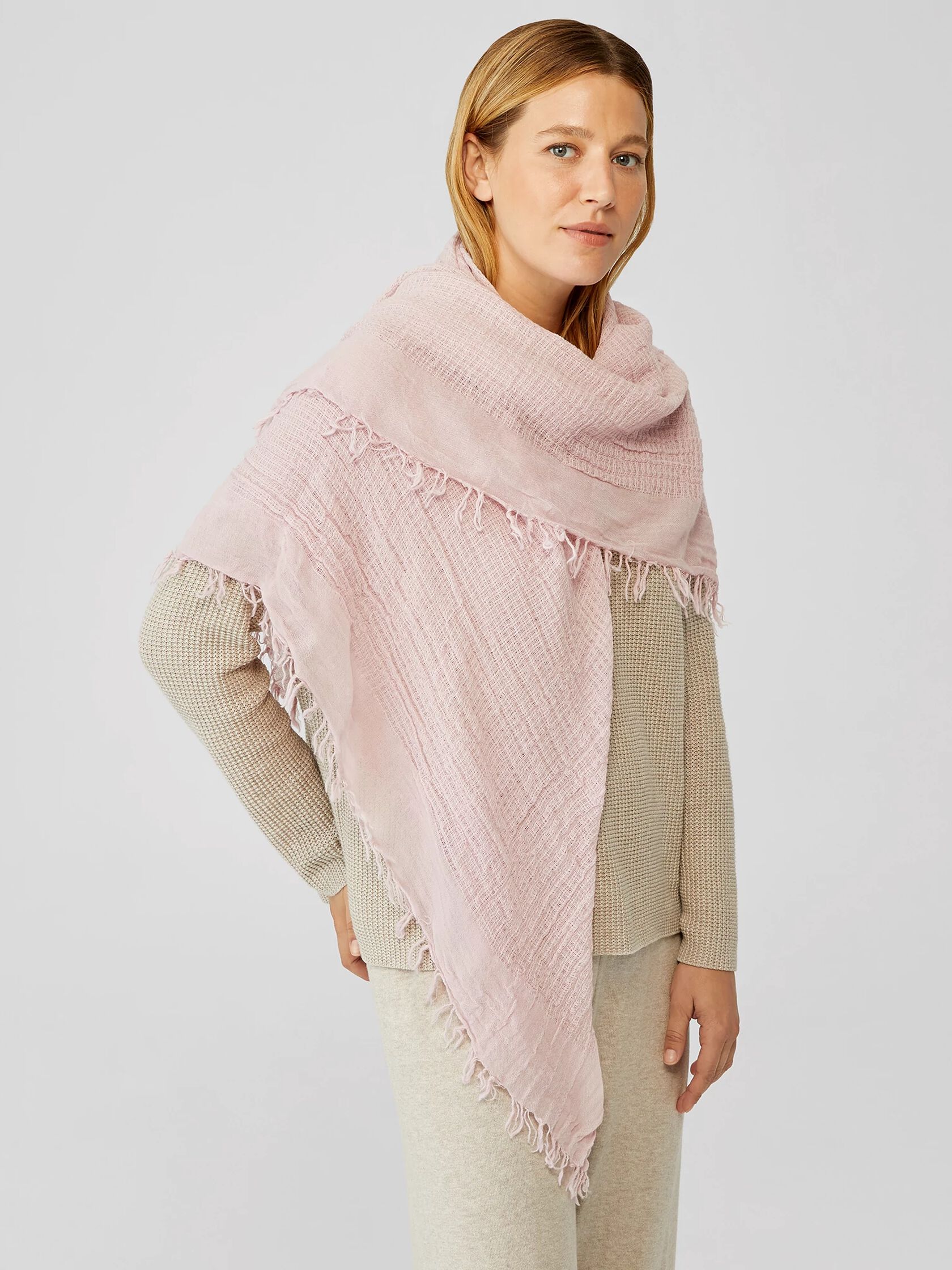 Textured Wool Gauze Scarf