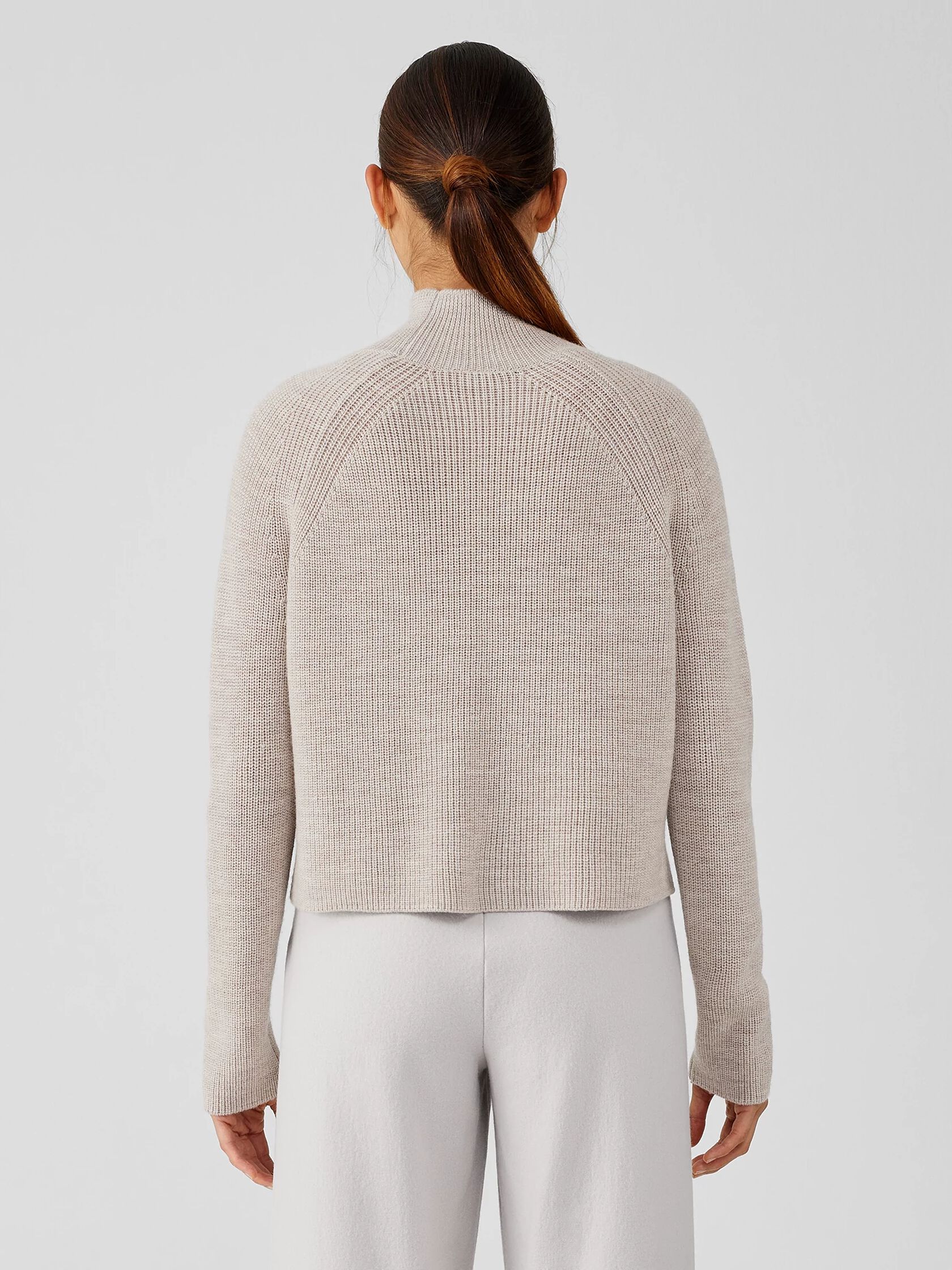 Merino Cropped Turtleneck Top in Regenerative Wool