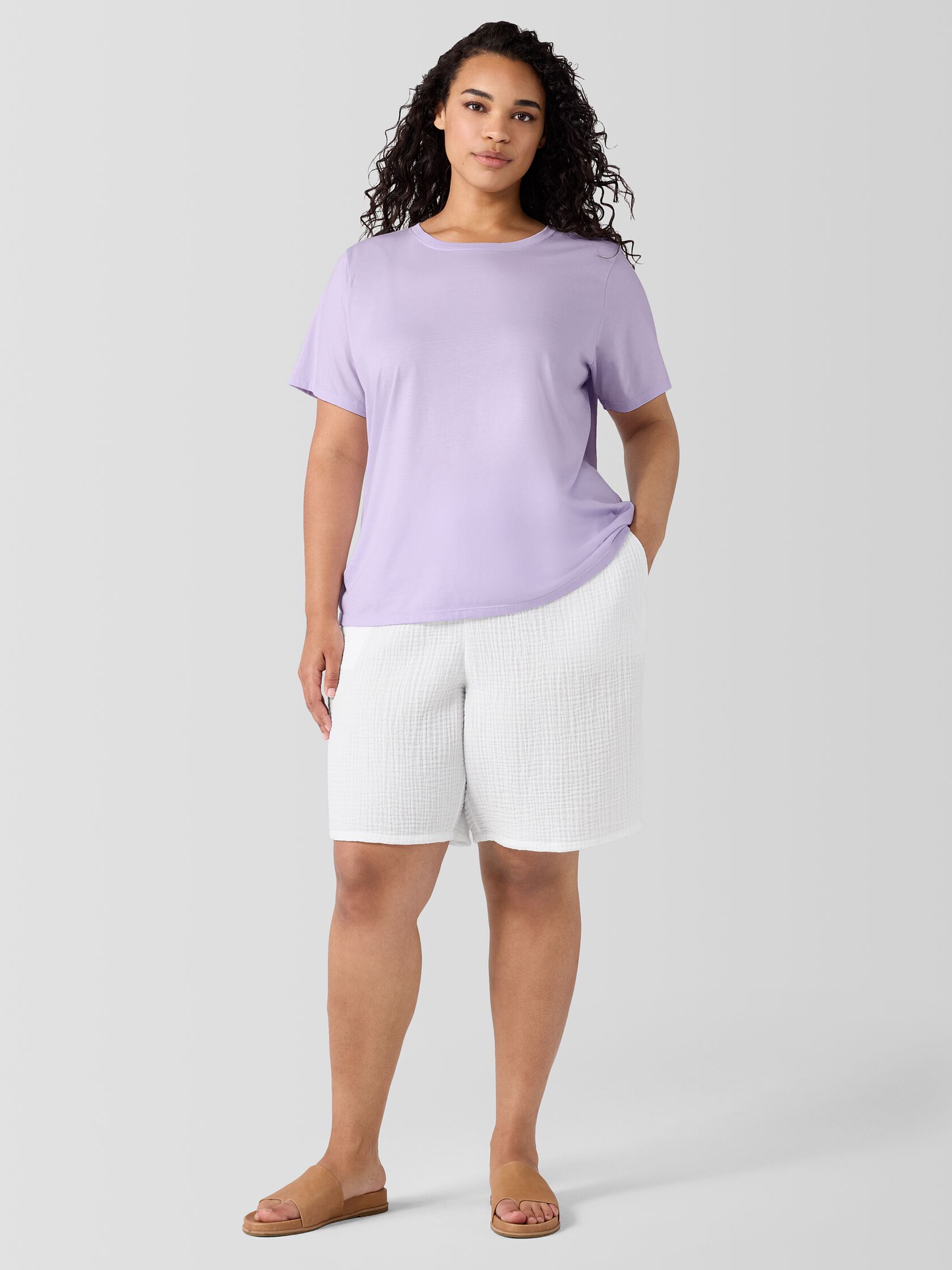 Organic Pima Cotton Jersey&nbsp;Round Neck Tee