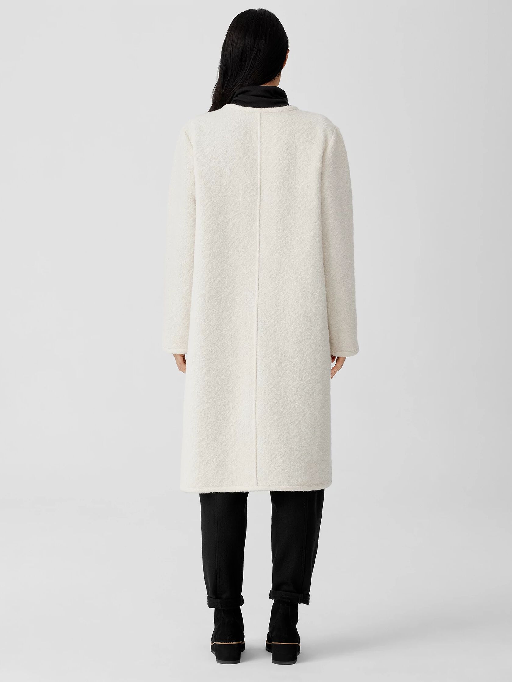 Cotton Wool Jacquard Round Neck Jacket