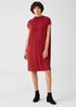 Sueded Cupro Knit Funnel Neck Dress