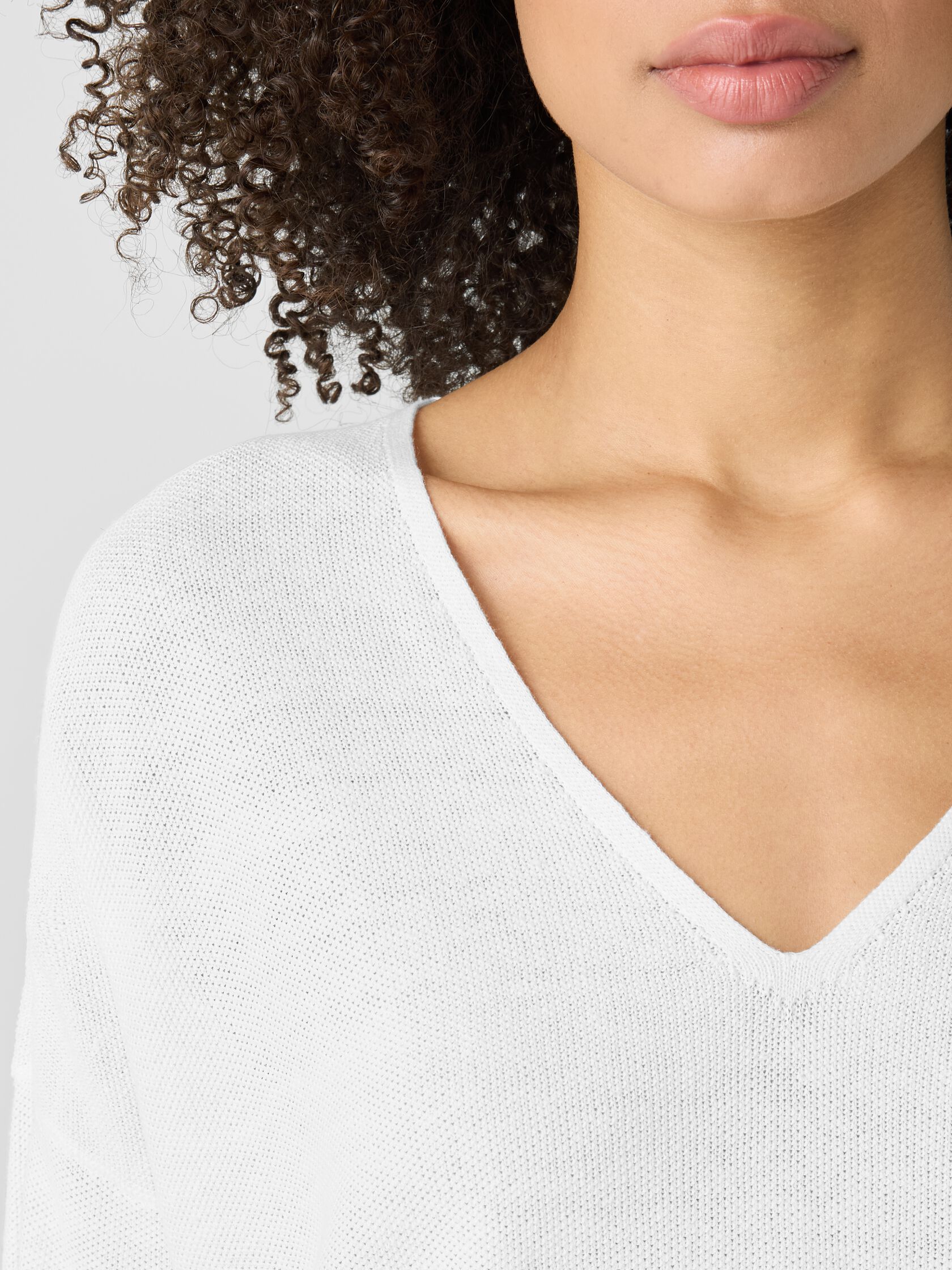 Organic Linen Cotton V-Neck Top