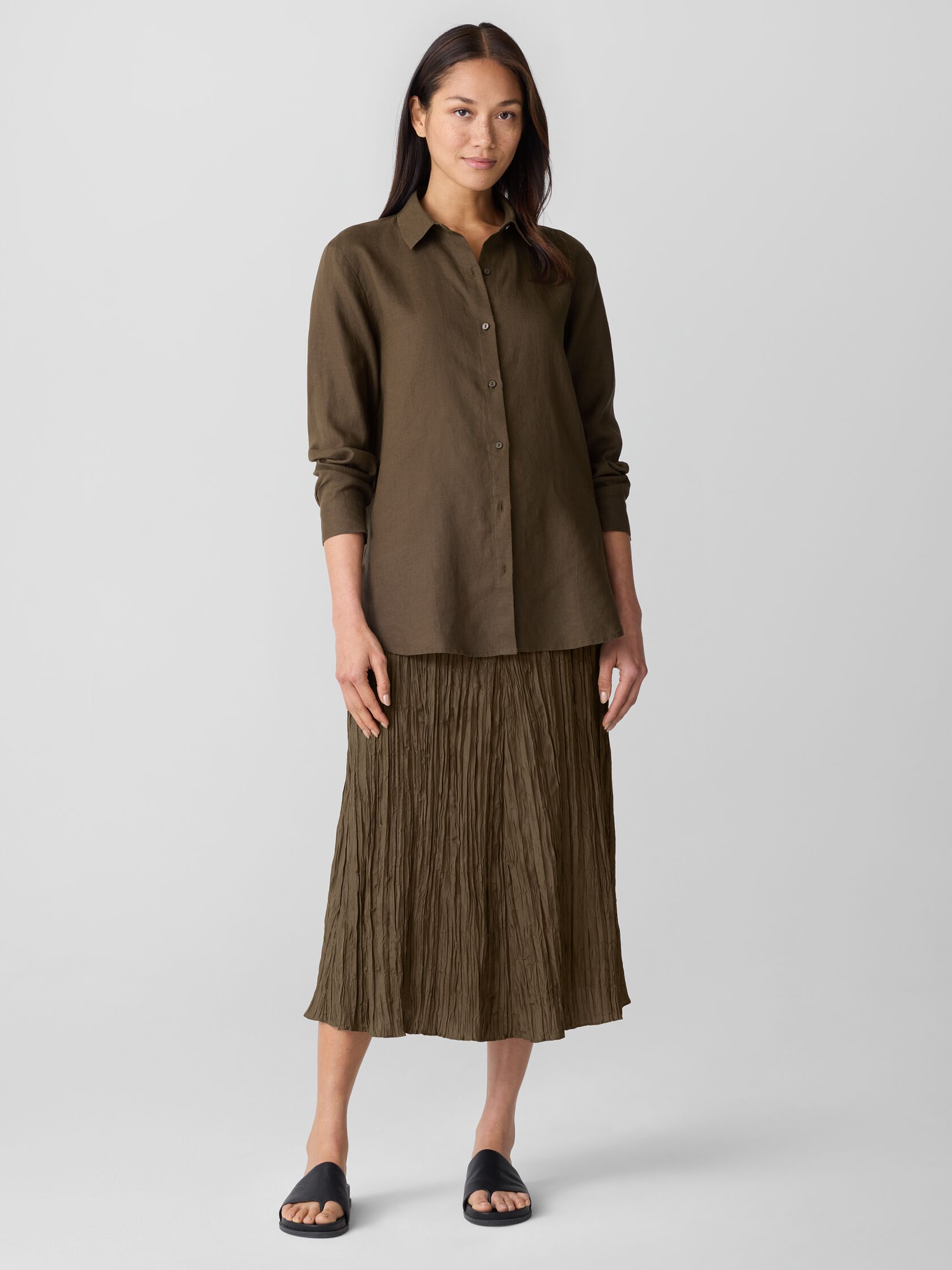 Organic Handkerchief Linen Classic Collar Shirt