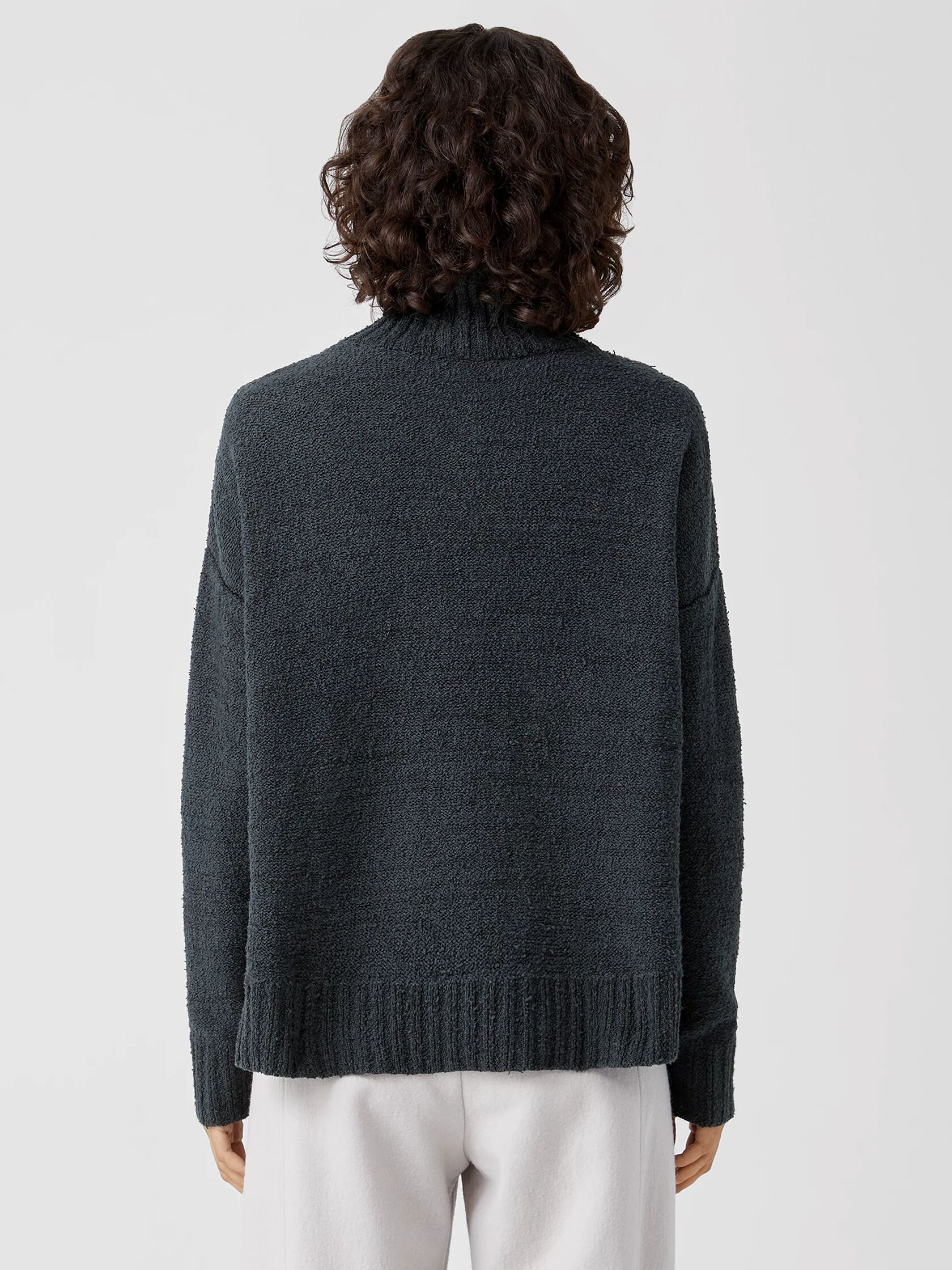 Peruvian Organic Cotton Boucle Turtleneck Box-Top