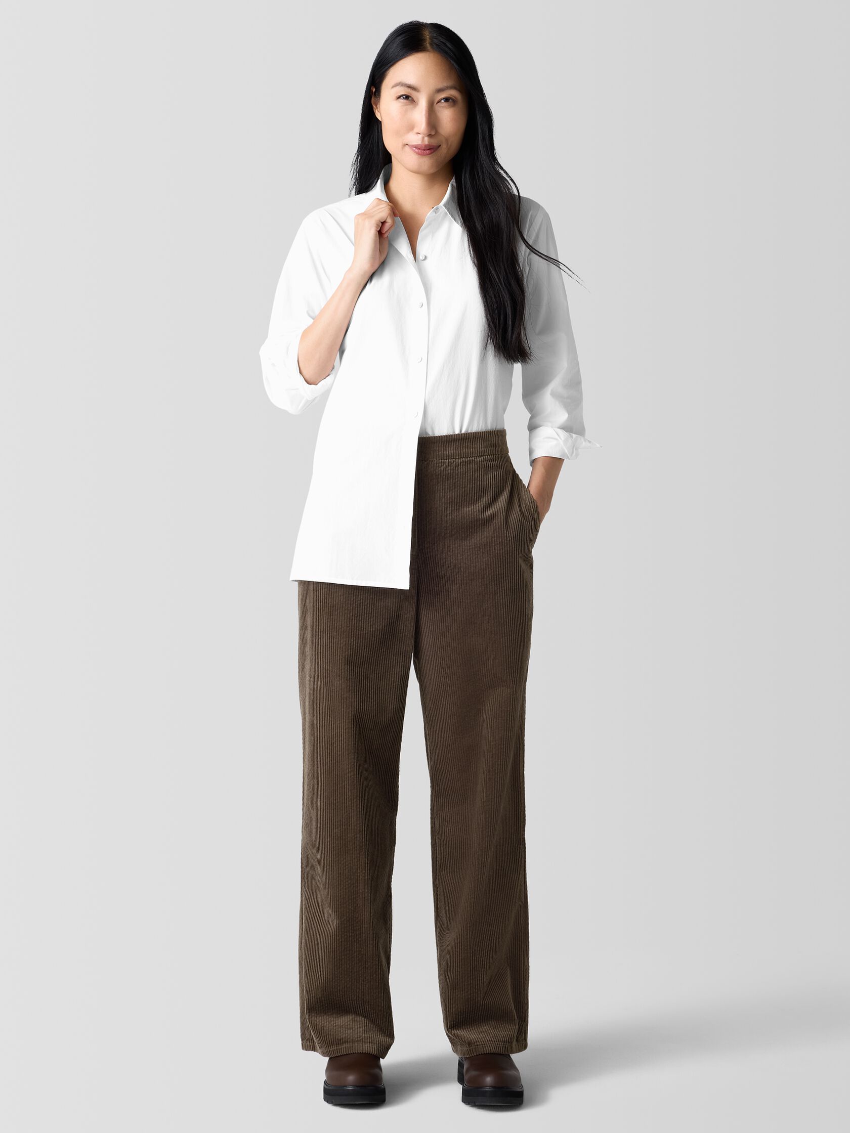 Organic Cotton Corduroy Wide-Leg Pant