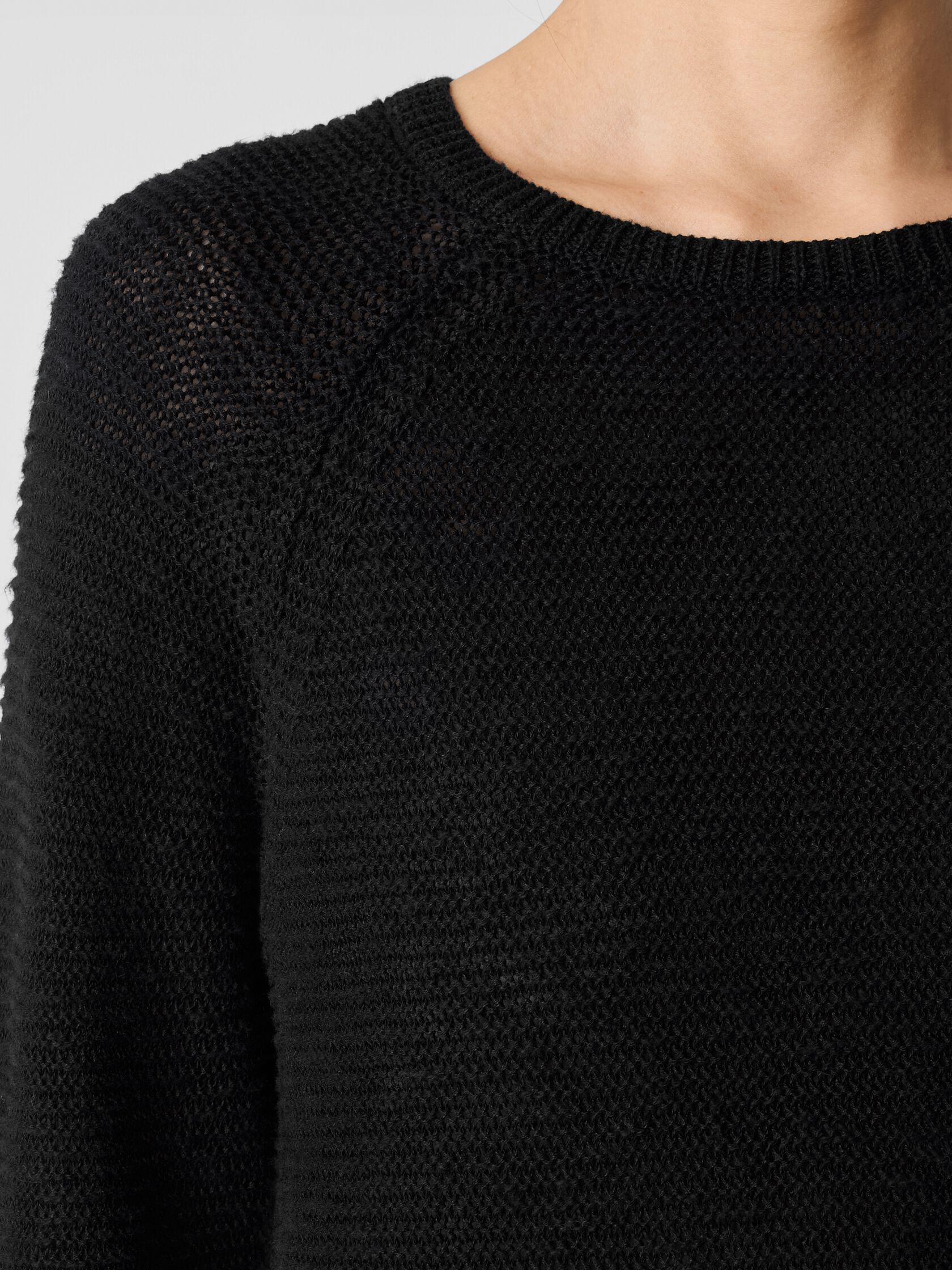 Organic Linen Cotton Slub Crew Neck Top