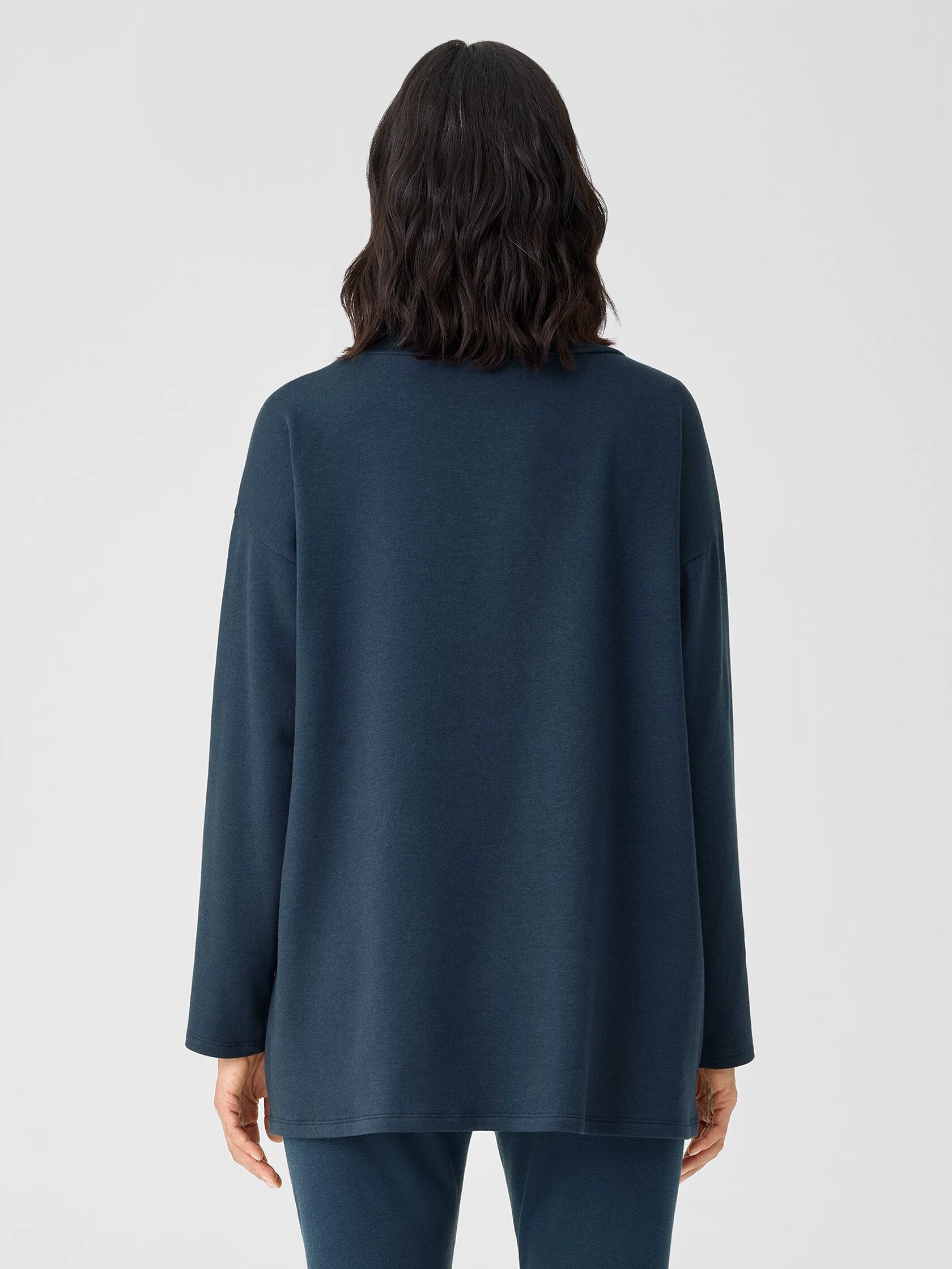 Cozy Brushed Terry Hug Funnel Neck Top