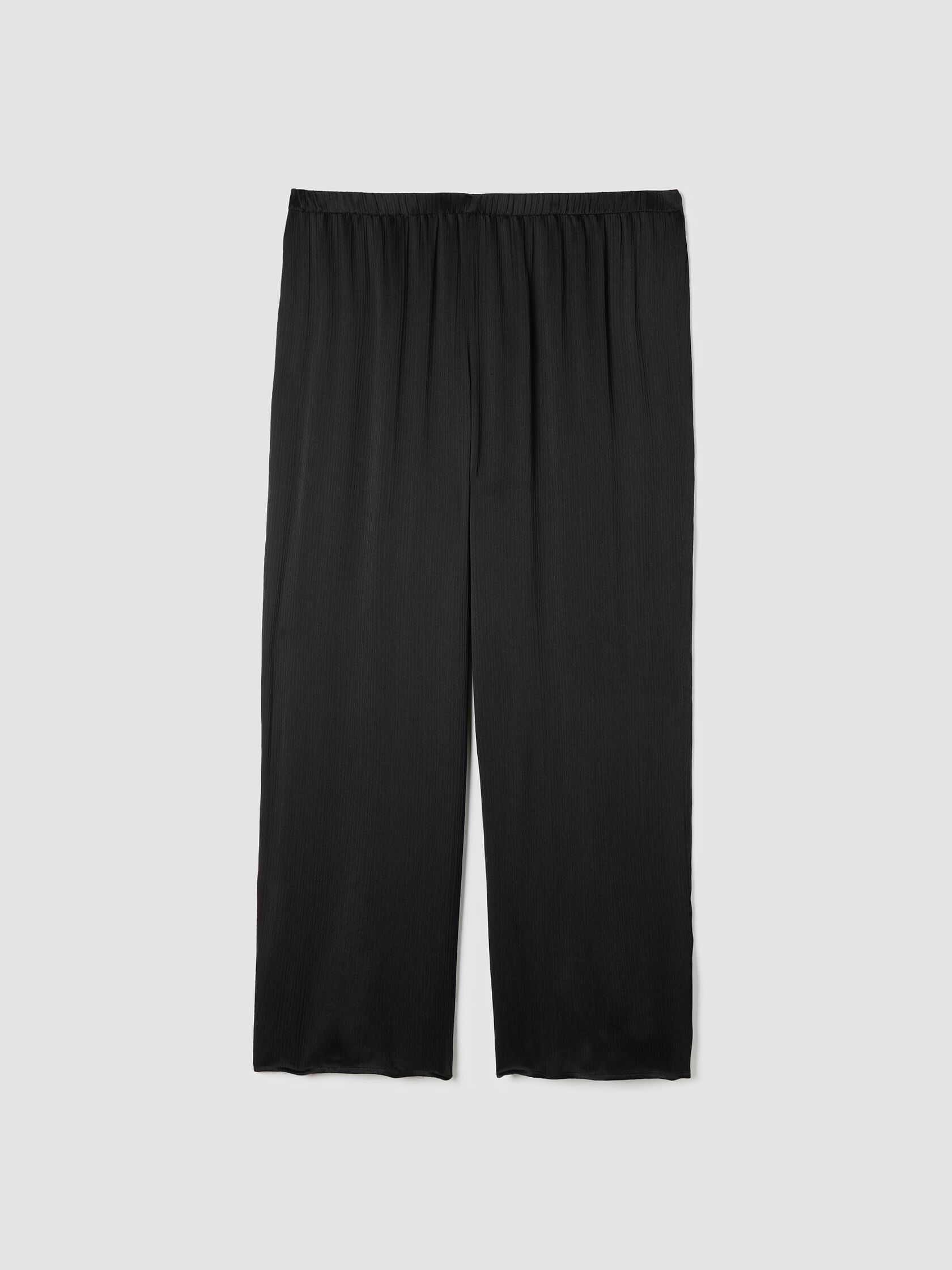 Striated Silk Satin Straight Pant