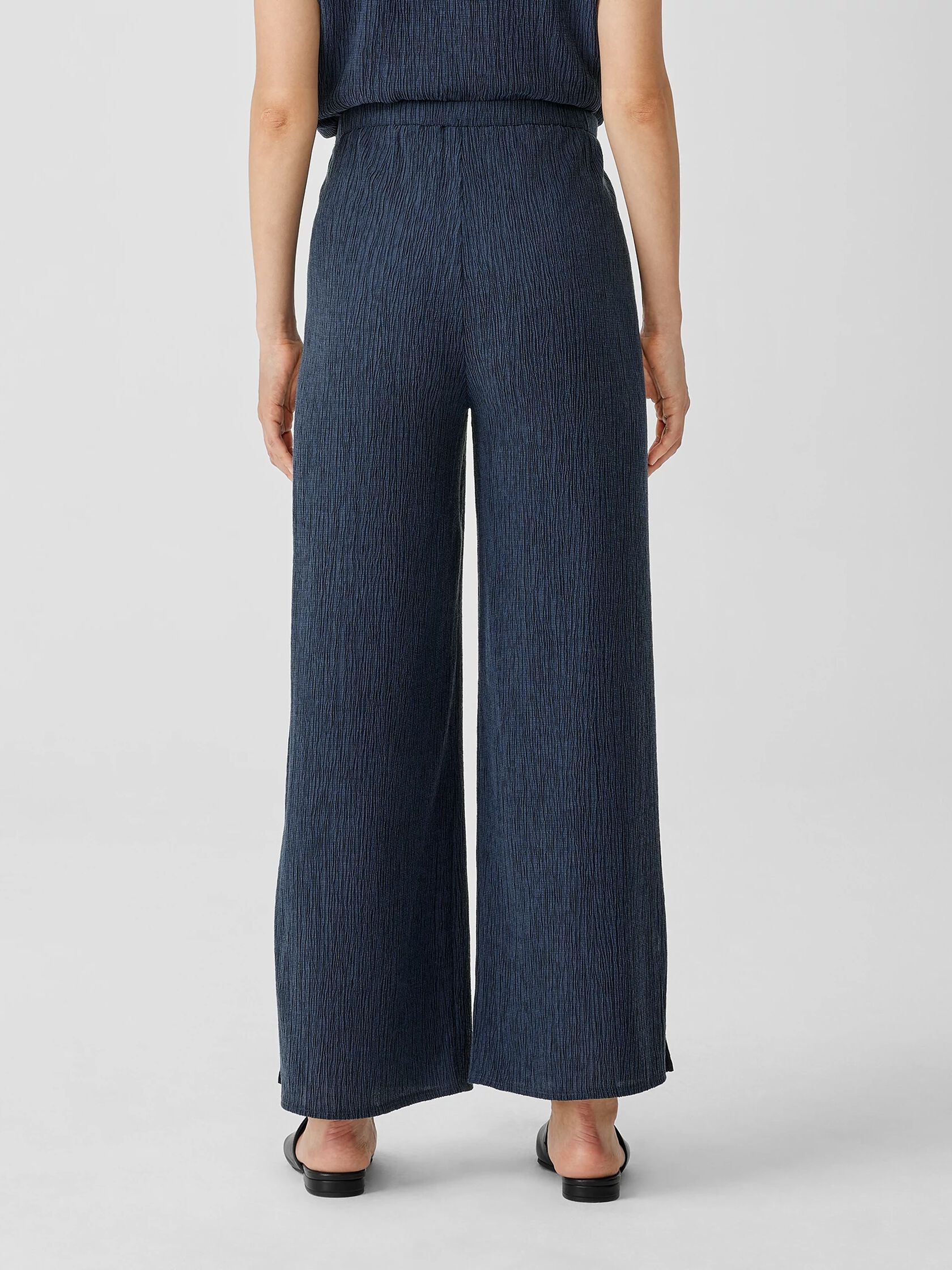 Woven Pliss&eacute; Wide-Leg Pant