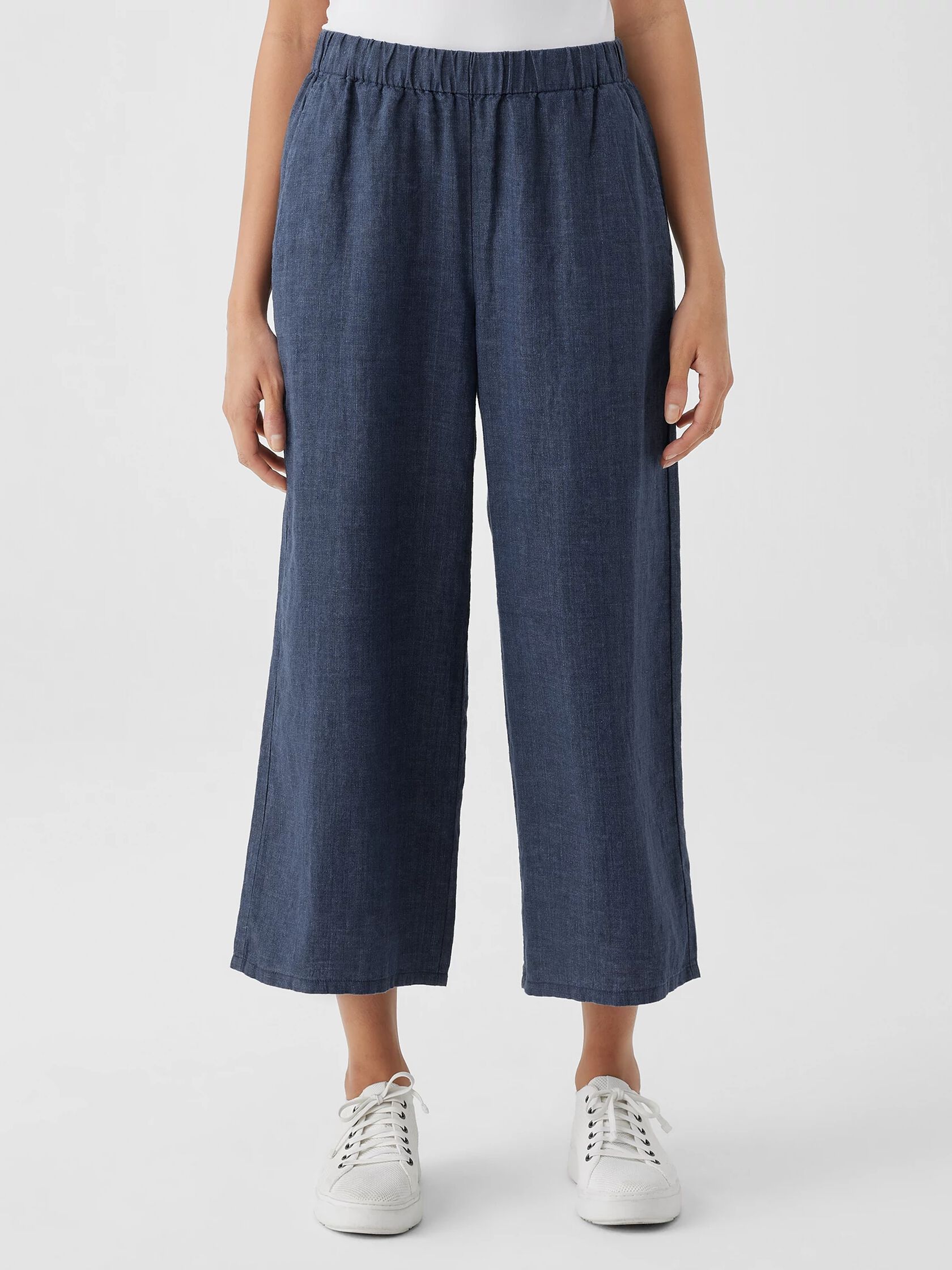 Washed Organic Linen D&eacute;lav&eacute; Wide-Leg&nbsp;Pant