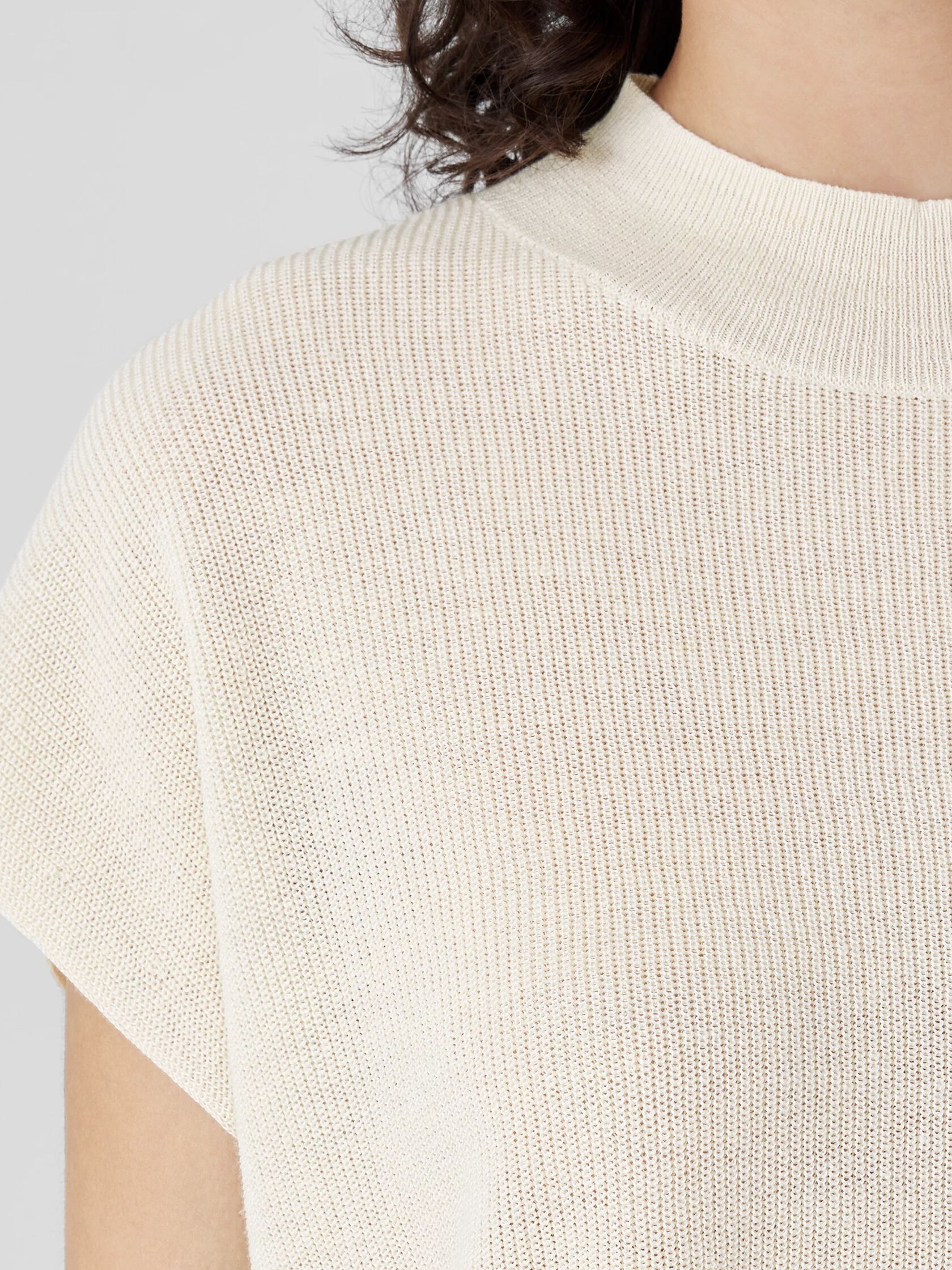 Organic Linen Cotton Mock Neck Top