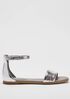 Razz Metallic Leather Ankle-Strap Sandal