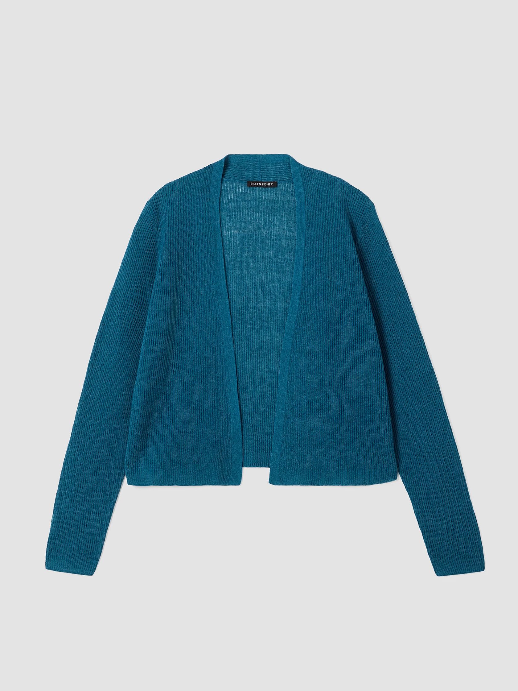 Organic Linen Cotton Tuck Cropped Cardigan