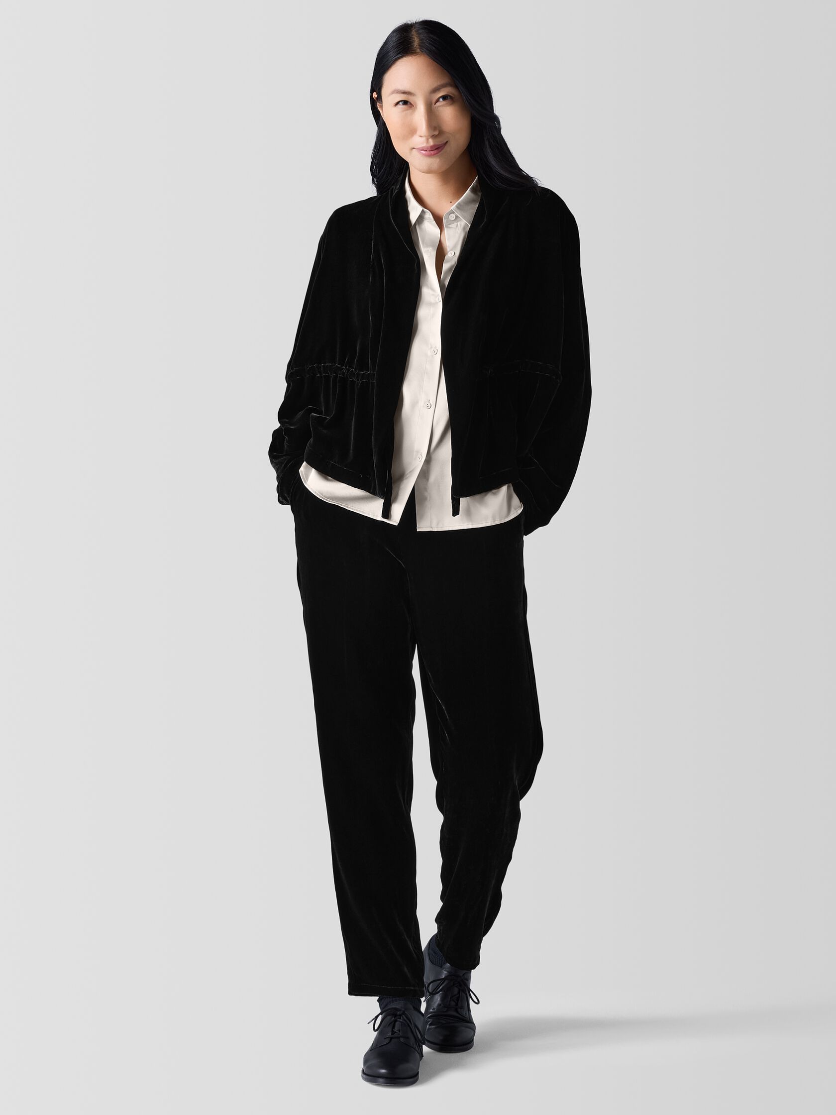 Velvet High Collar Jacket