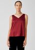 Stretch Silk Charmeuse V-Neck Tank