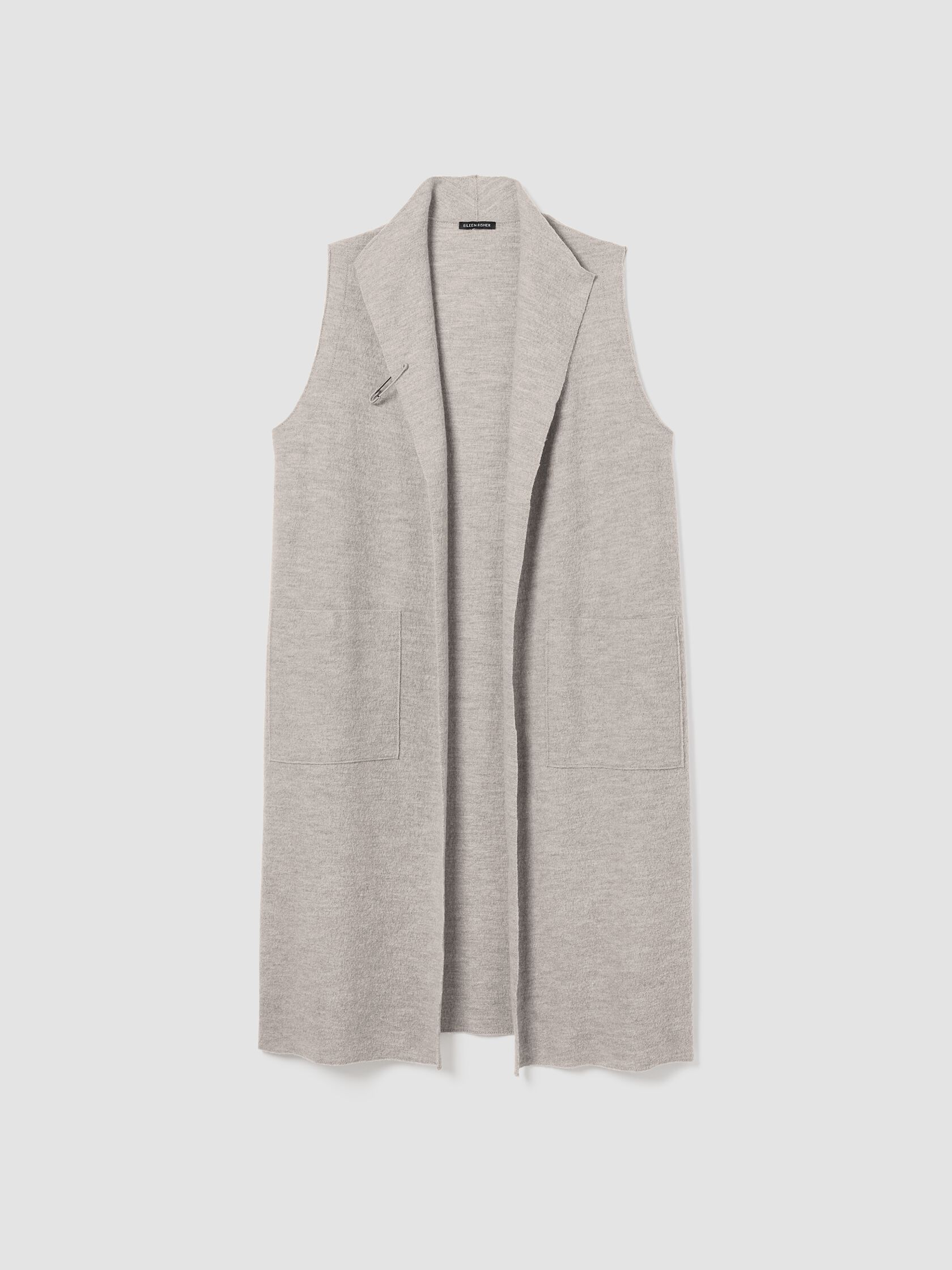 Lightweight Boiled Wool Shawl Collar Vest in Regenerative Wool