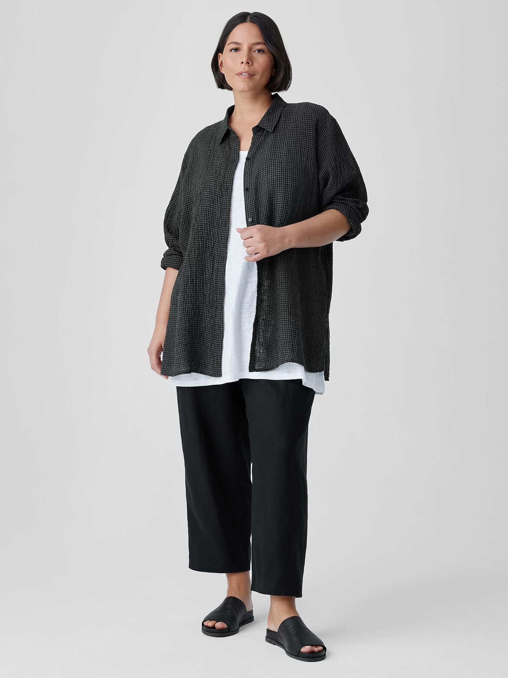 Puckered Organic Linen Classic Collar Shirt