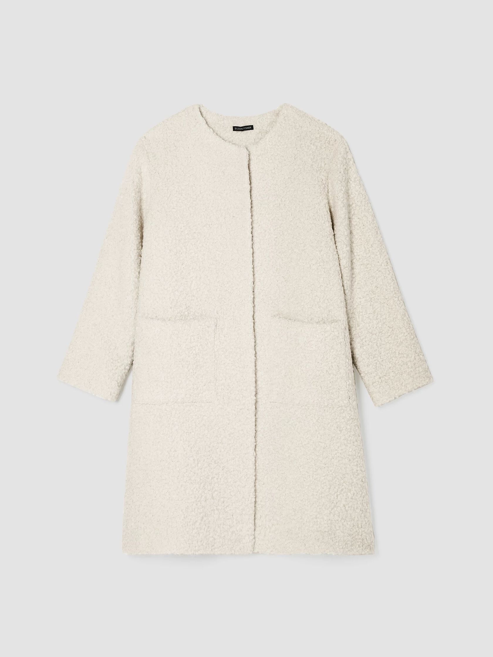 Alpaca Boucle Round Neck Coat