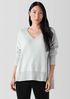 Cotton and Recycled Cashmere V-Neck Top