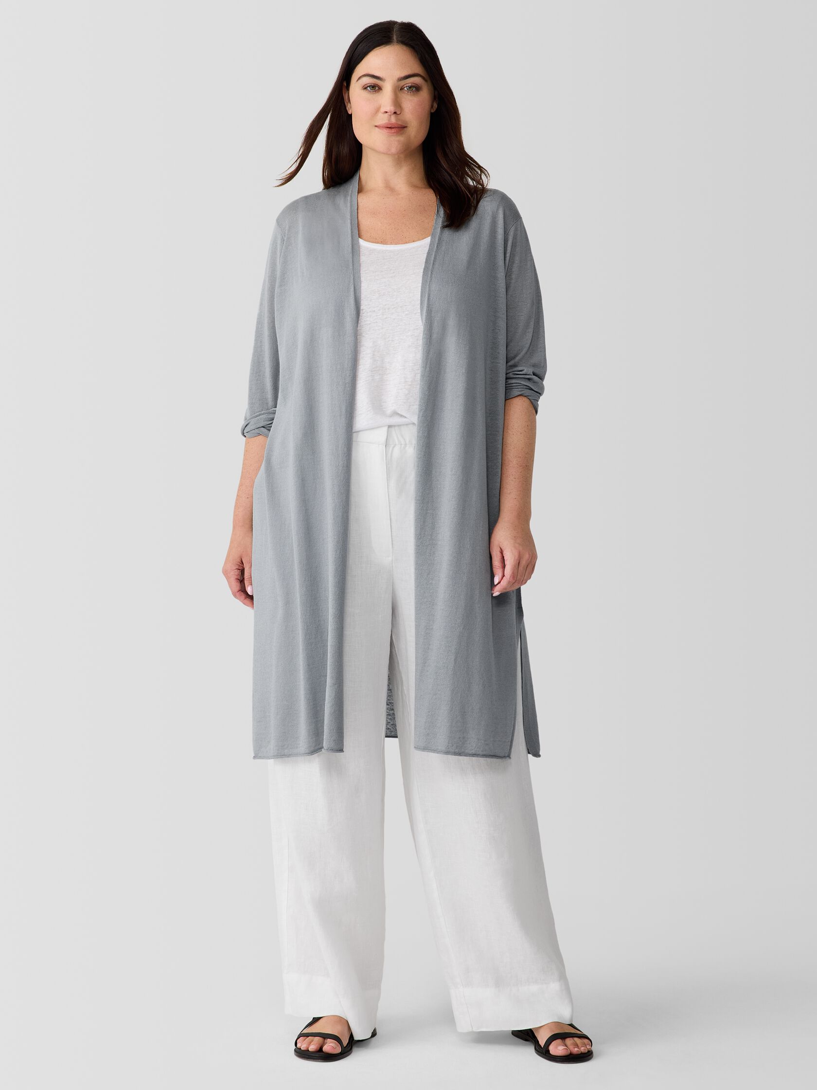Organic Linen Cotton Long Cardigan