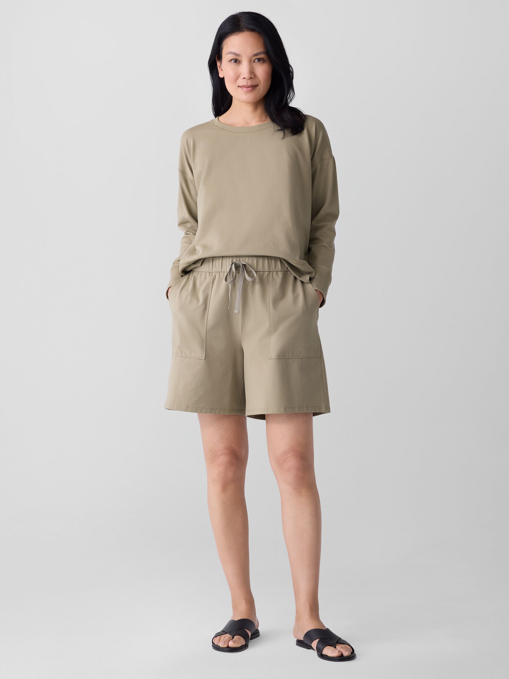 Pima Cotton Stretch Jersey Walking Shorts