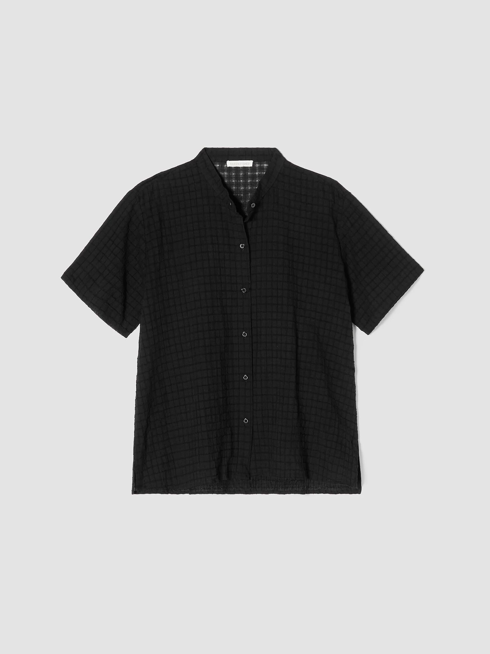 Organic Cotton Voile Box Band Collar Shirt