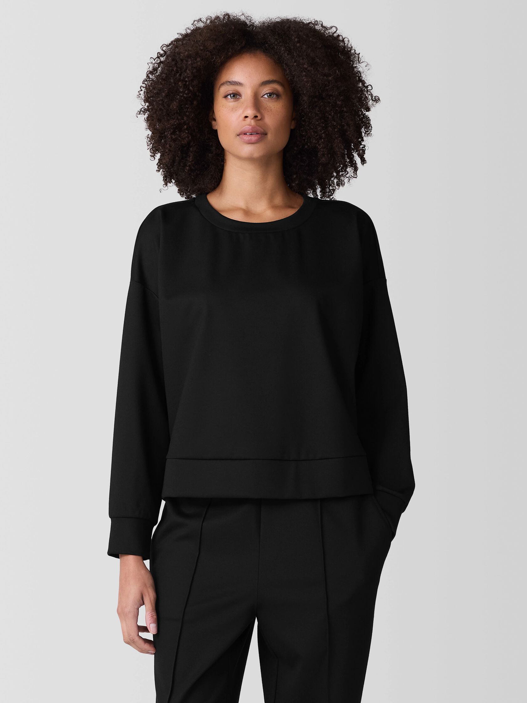 Lightweight Ponte Round Neck Top
