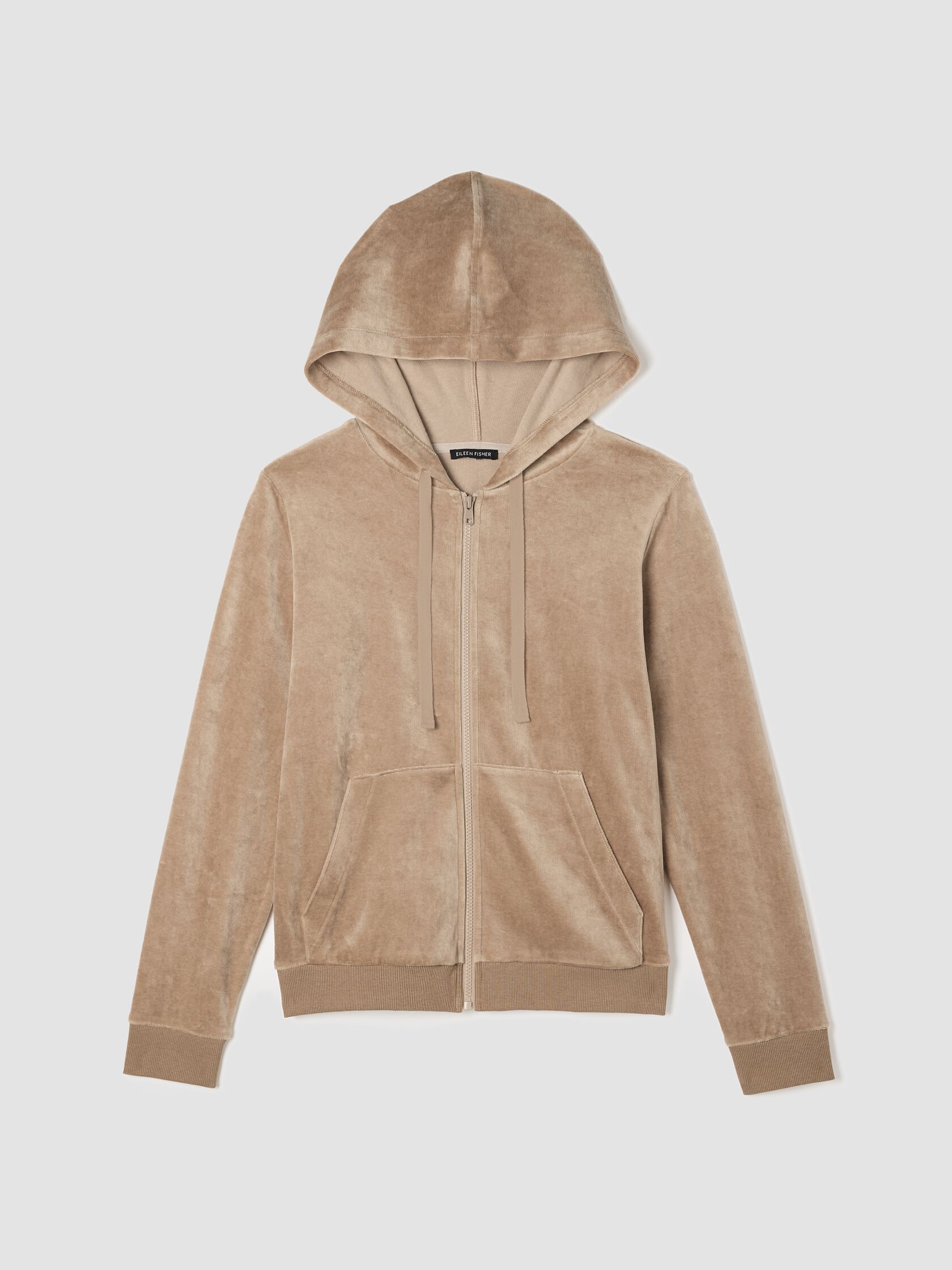 Cozy Velour Knit Hooded Jacket