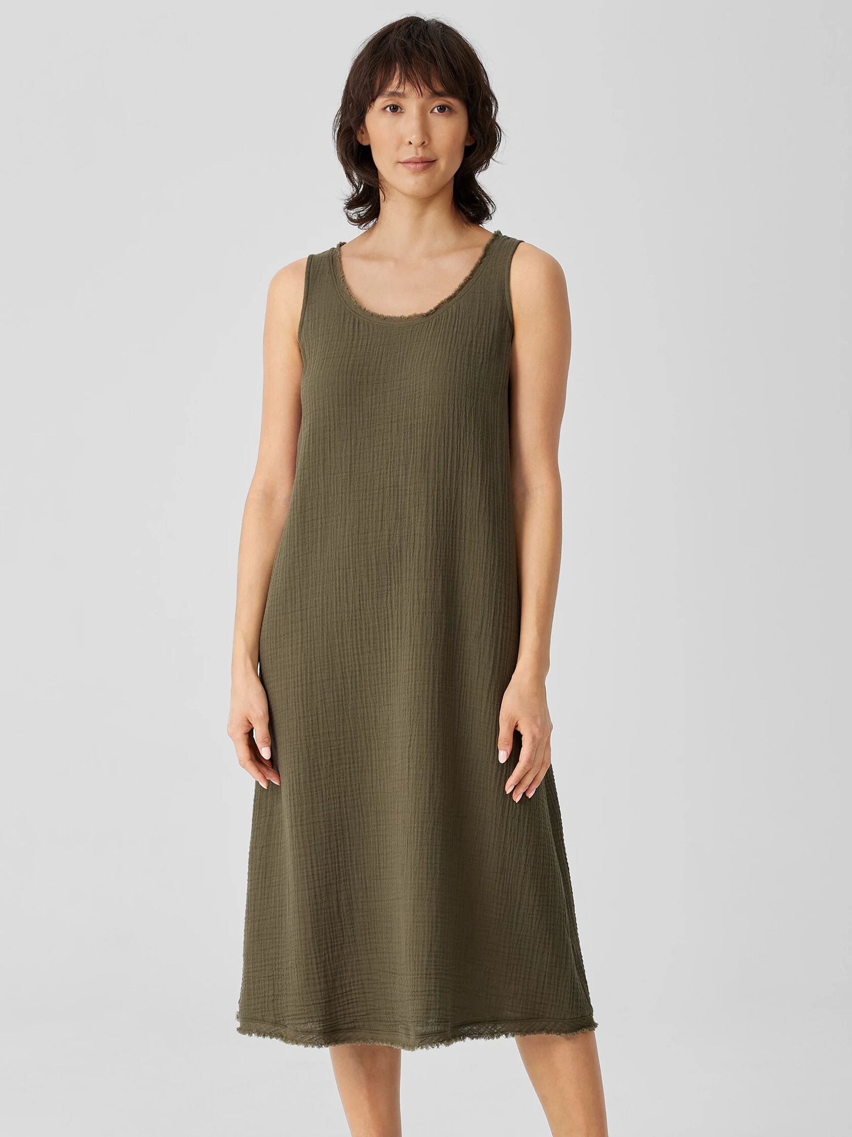 Organic Cotton&nbsp;Gauze Scoop Neck Dress