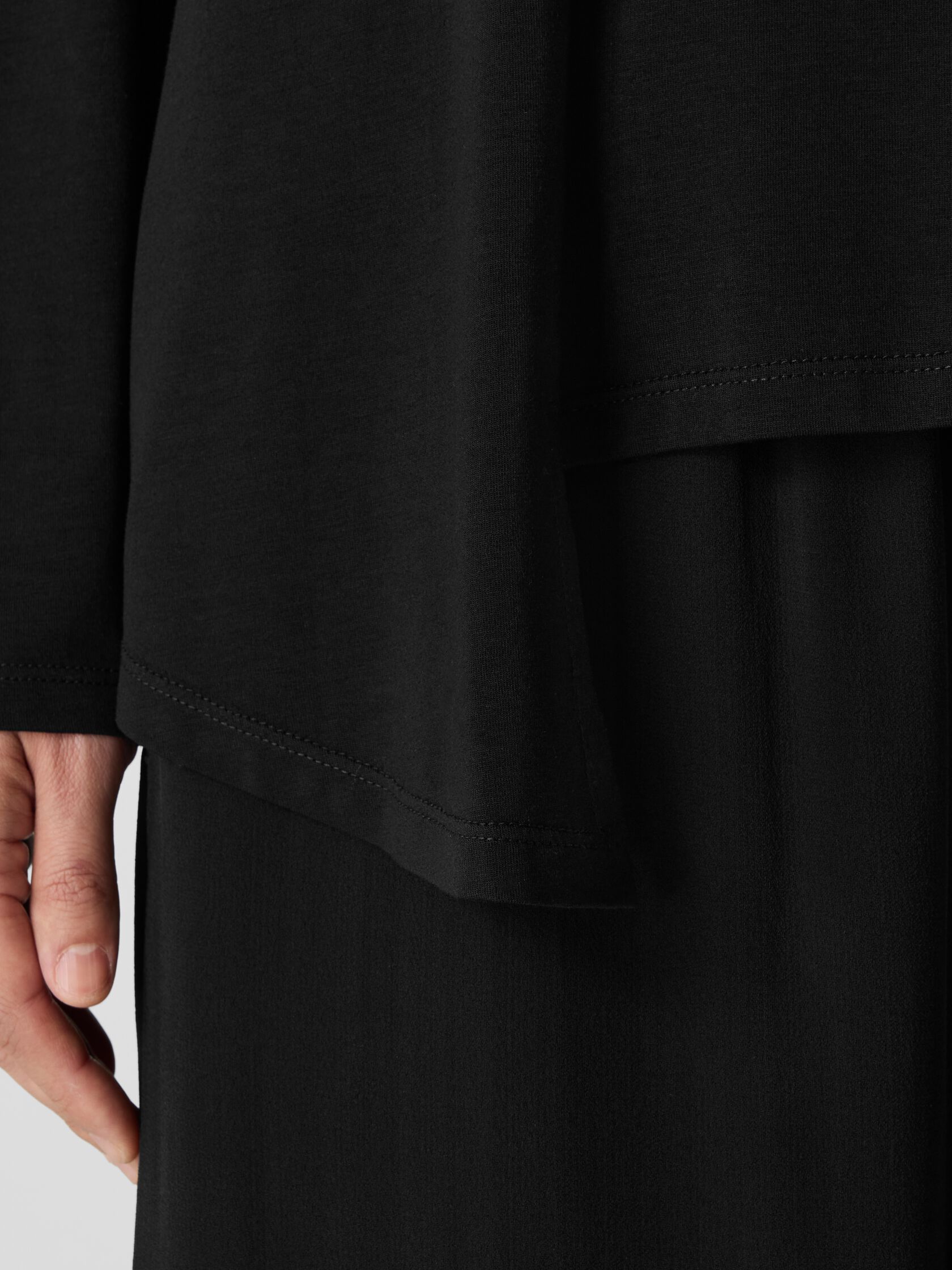 Fine Stretch Jersey Knit Asymmetrical Top