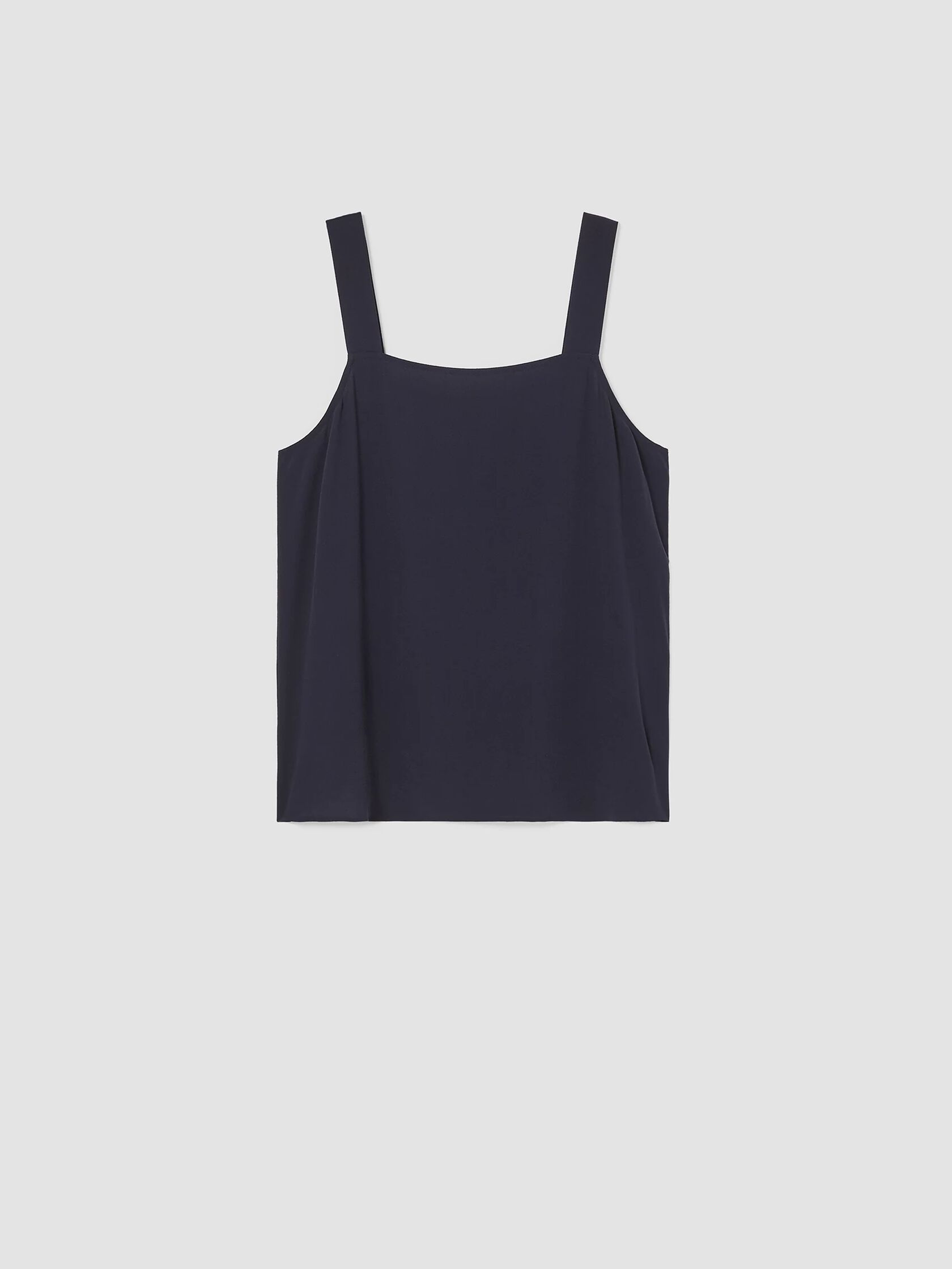 Silk Georgette Crepe Square Neck Tank