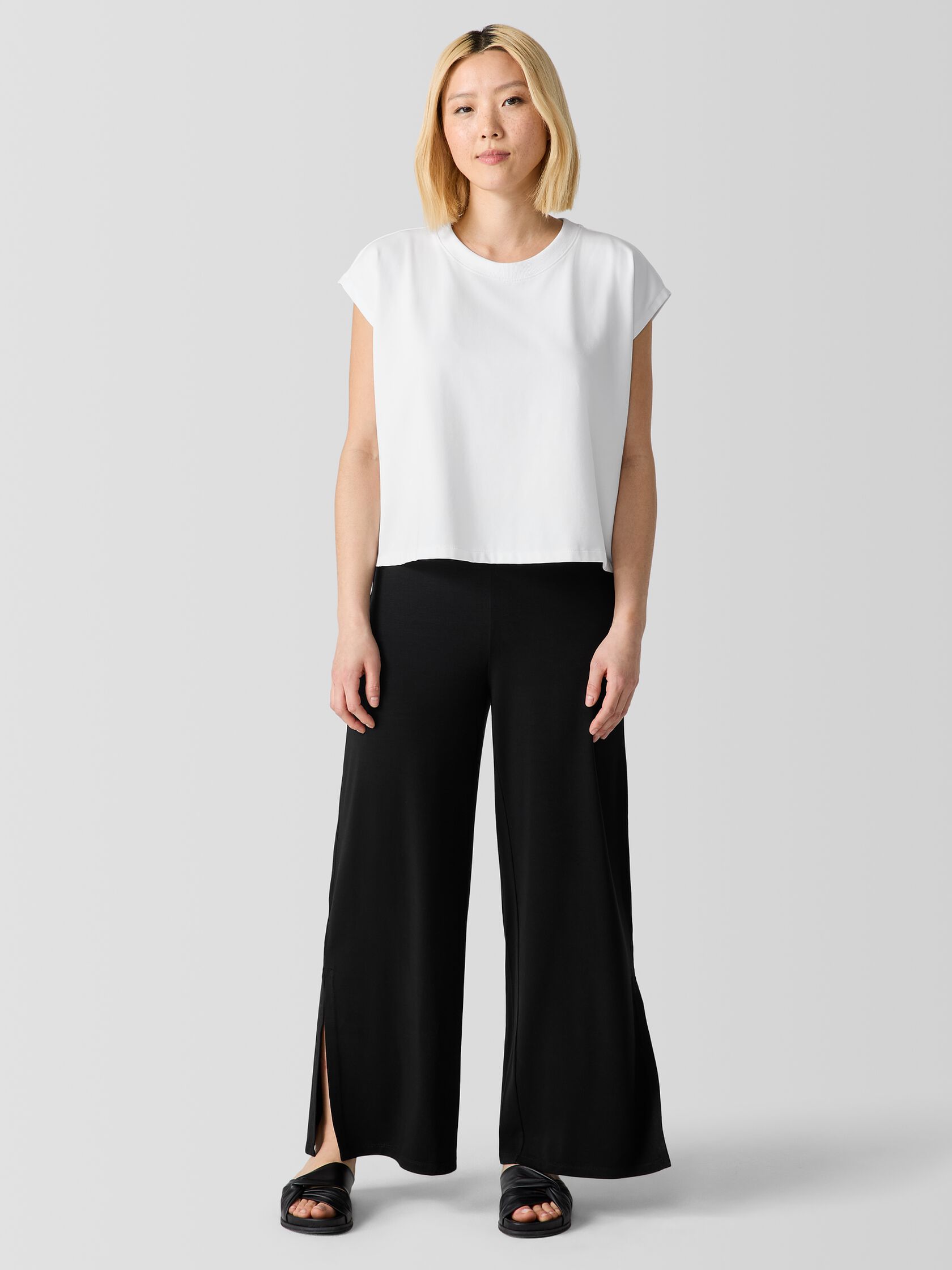 Stretch Jersey Knit Pant with Slits