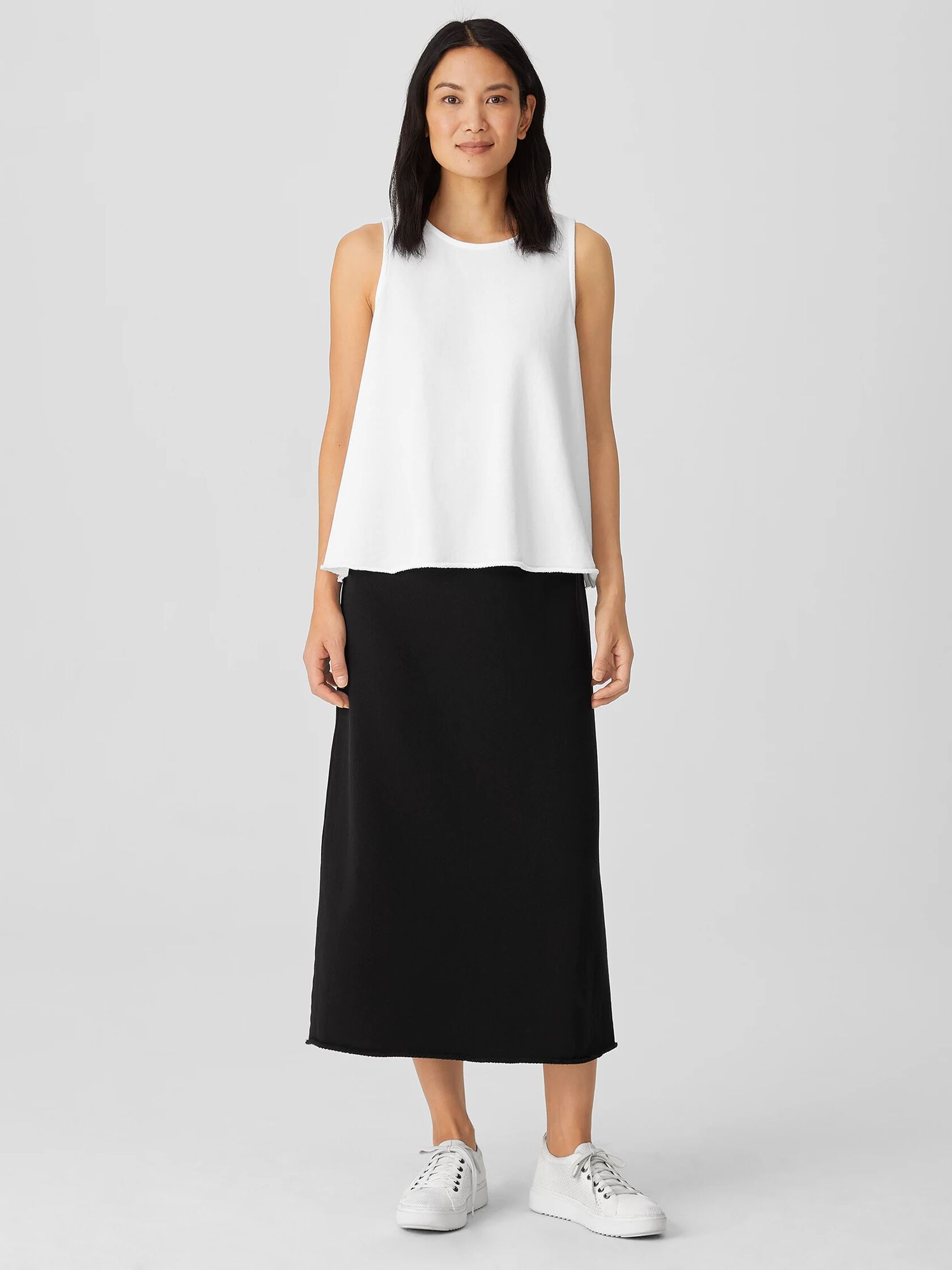 Lightweight Organic Cotton Terry A-Line Skirt