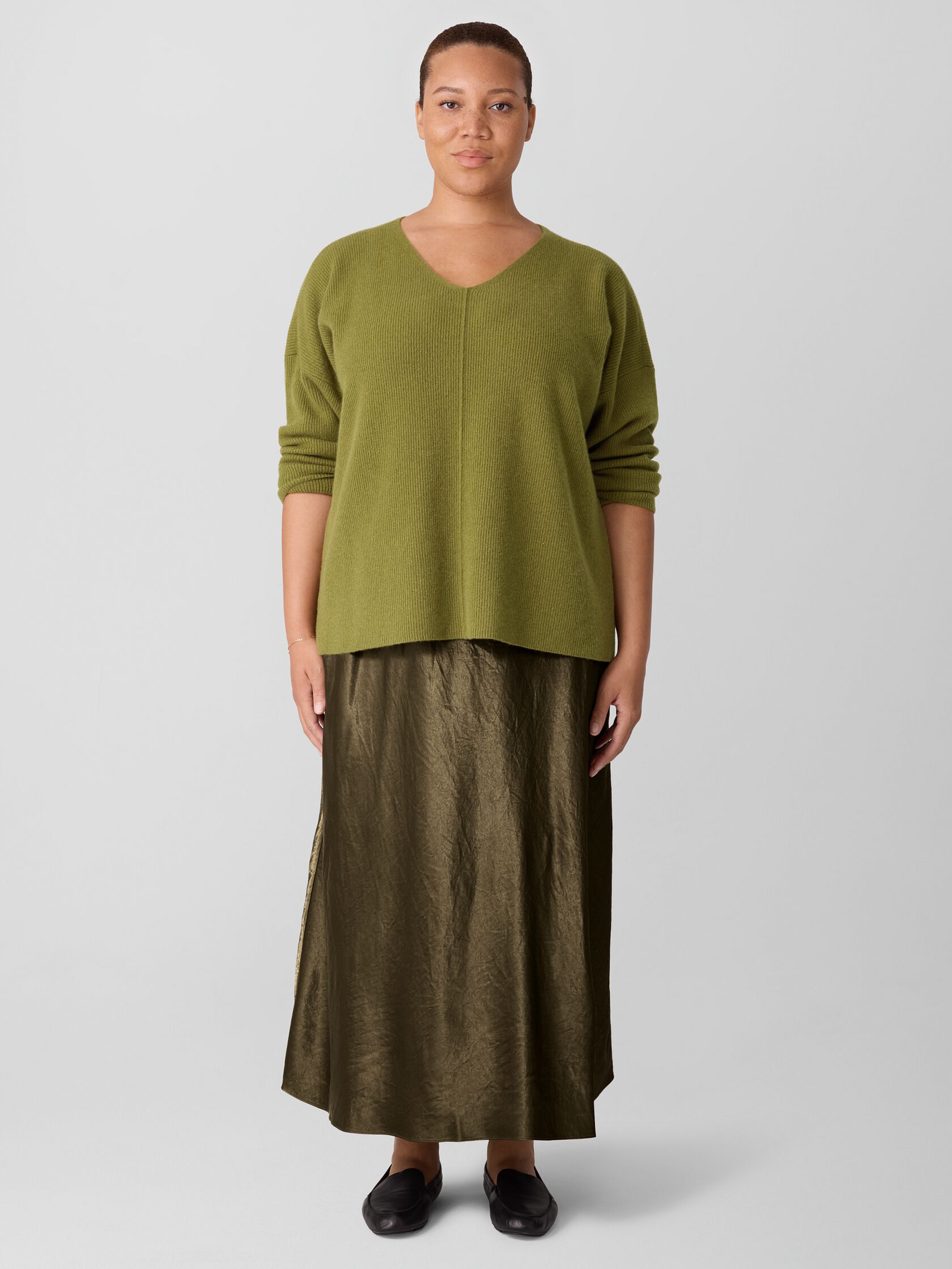 Textured Satin Slip Skirt