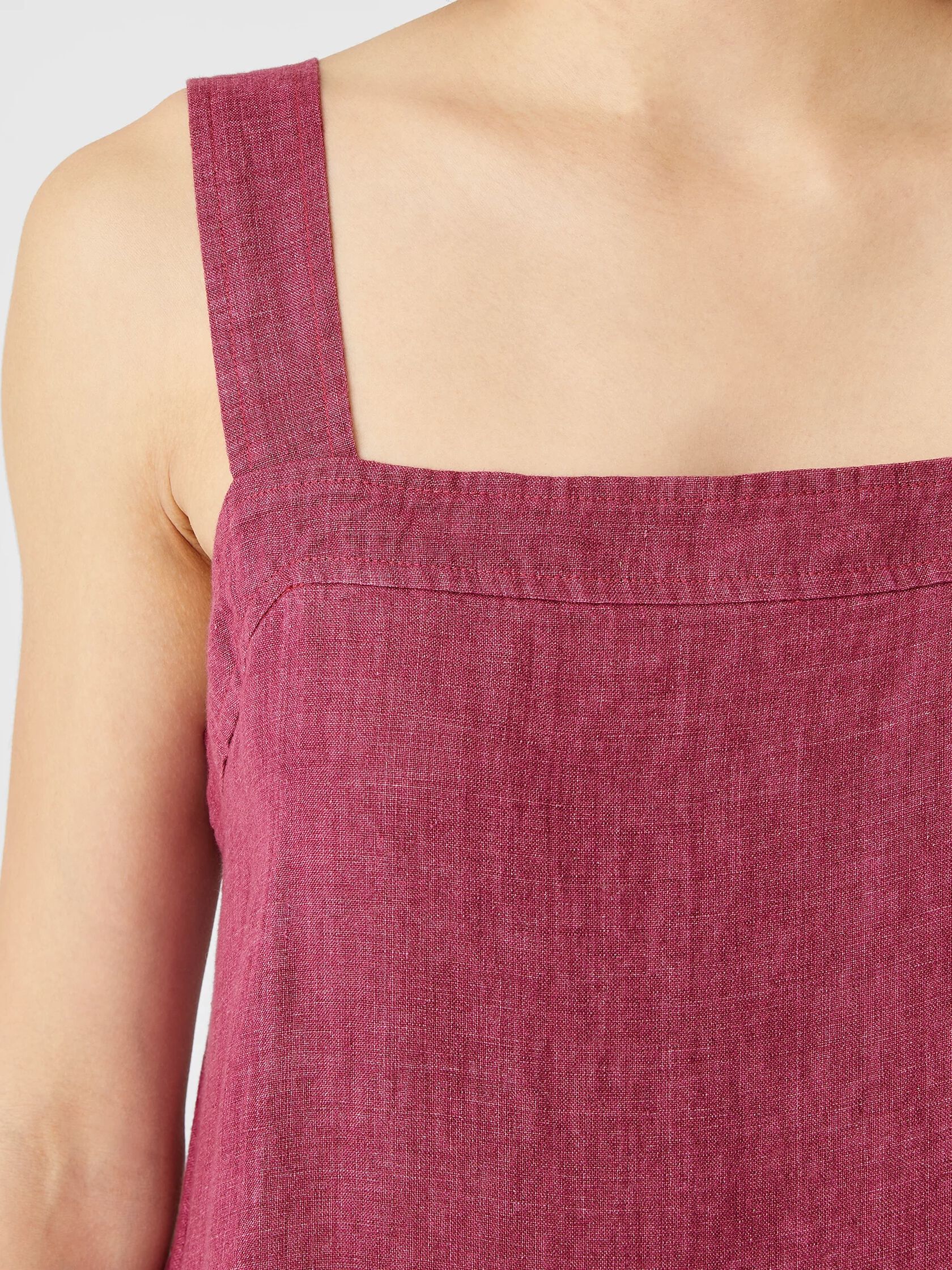 Washed Organic Linen Delave Tiered Dress