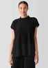 Woven Pliss&eacute; Mock Neck Top