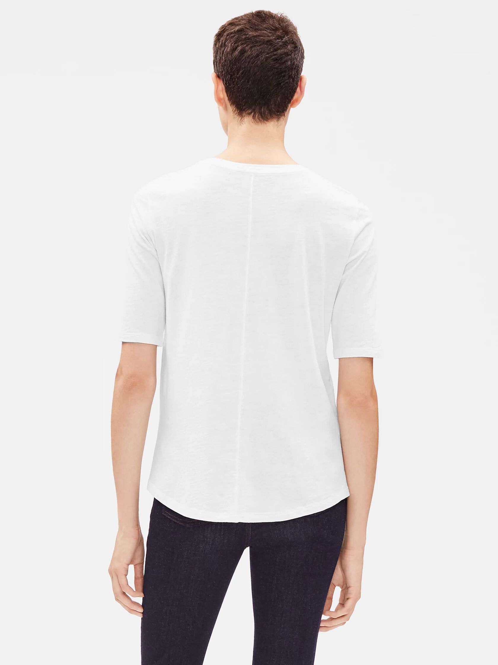 System Organic Cotton Slub Elbow-Sleeve Tee