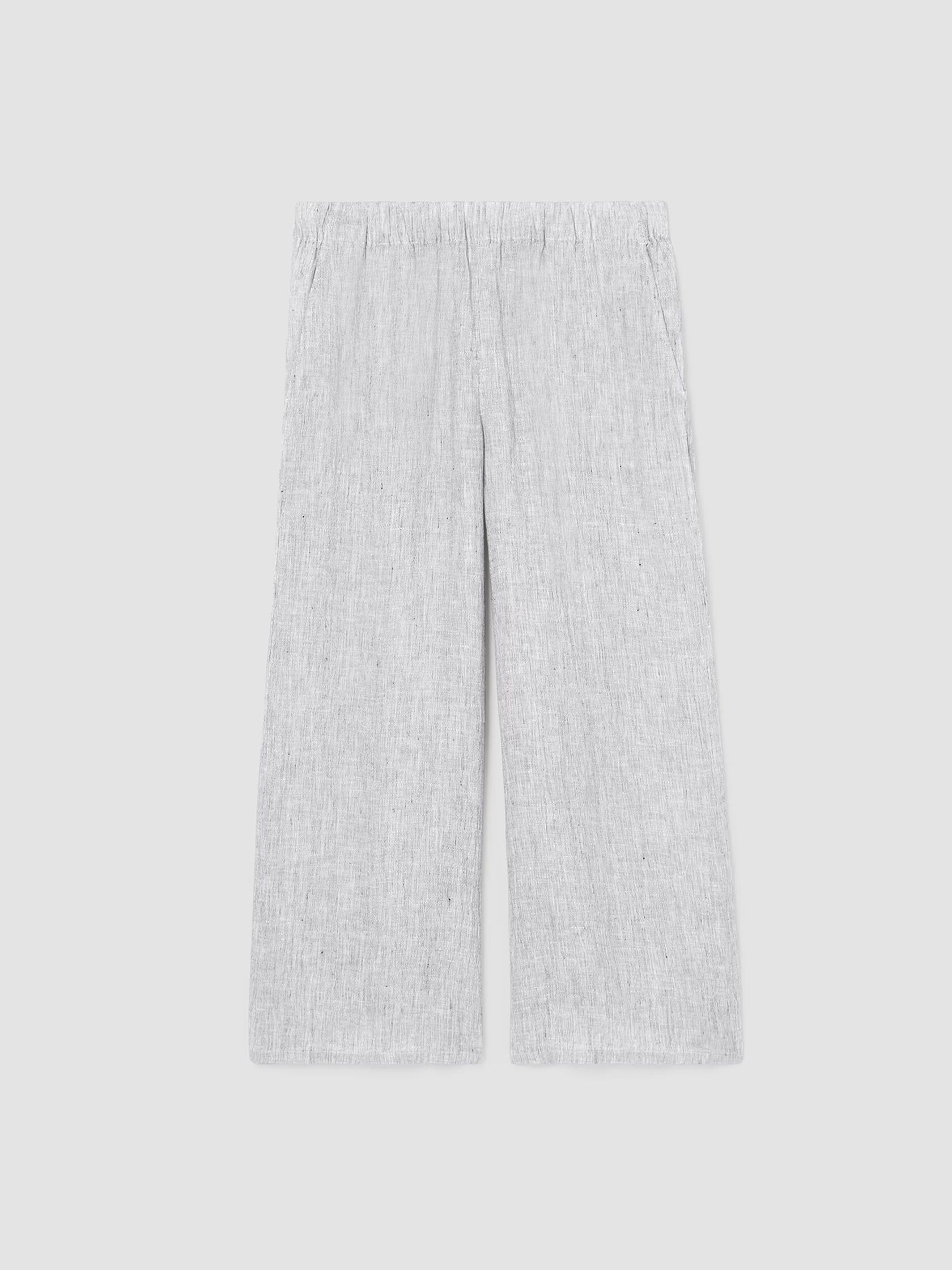Striped Organic Linen Crinkle&nbsp;Wide-Leg Pant
