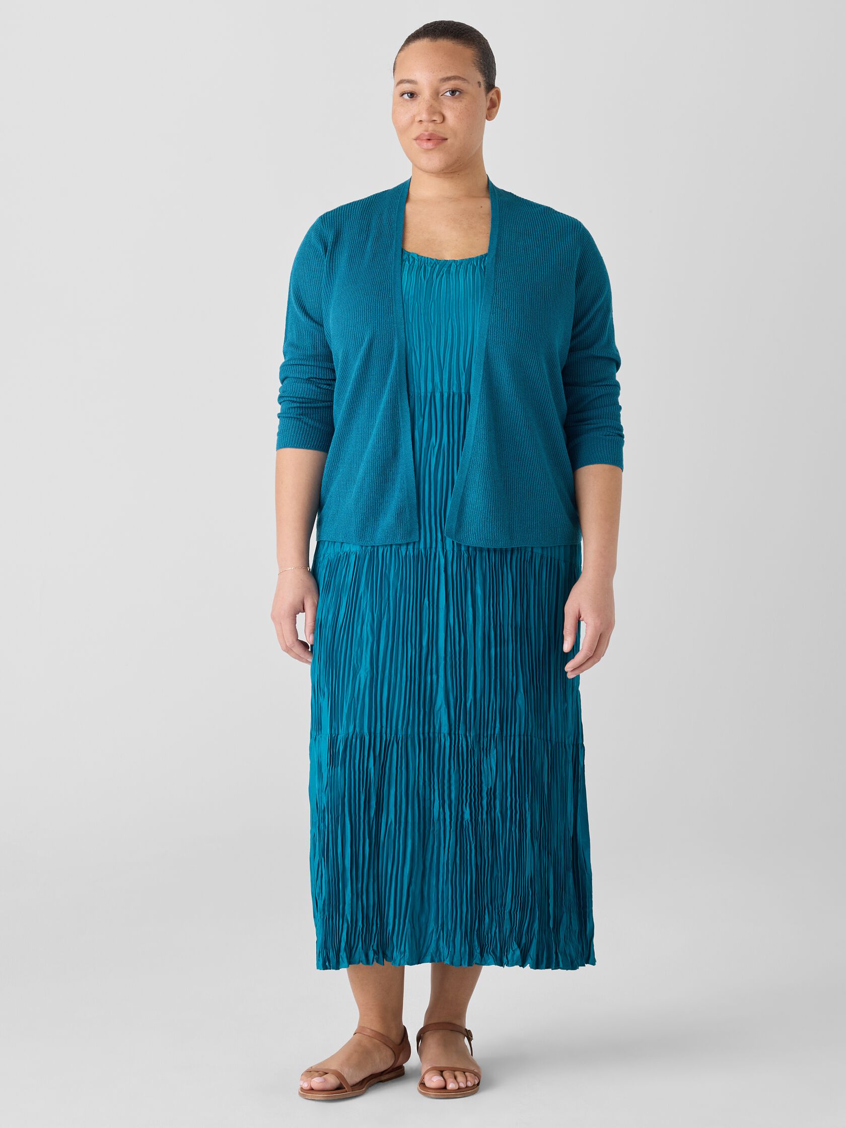 Organic Linen Cotton Cropped Cardigan